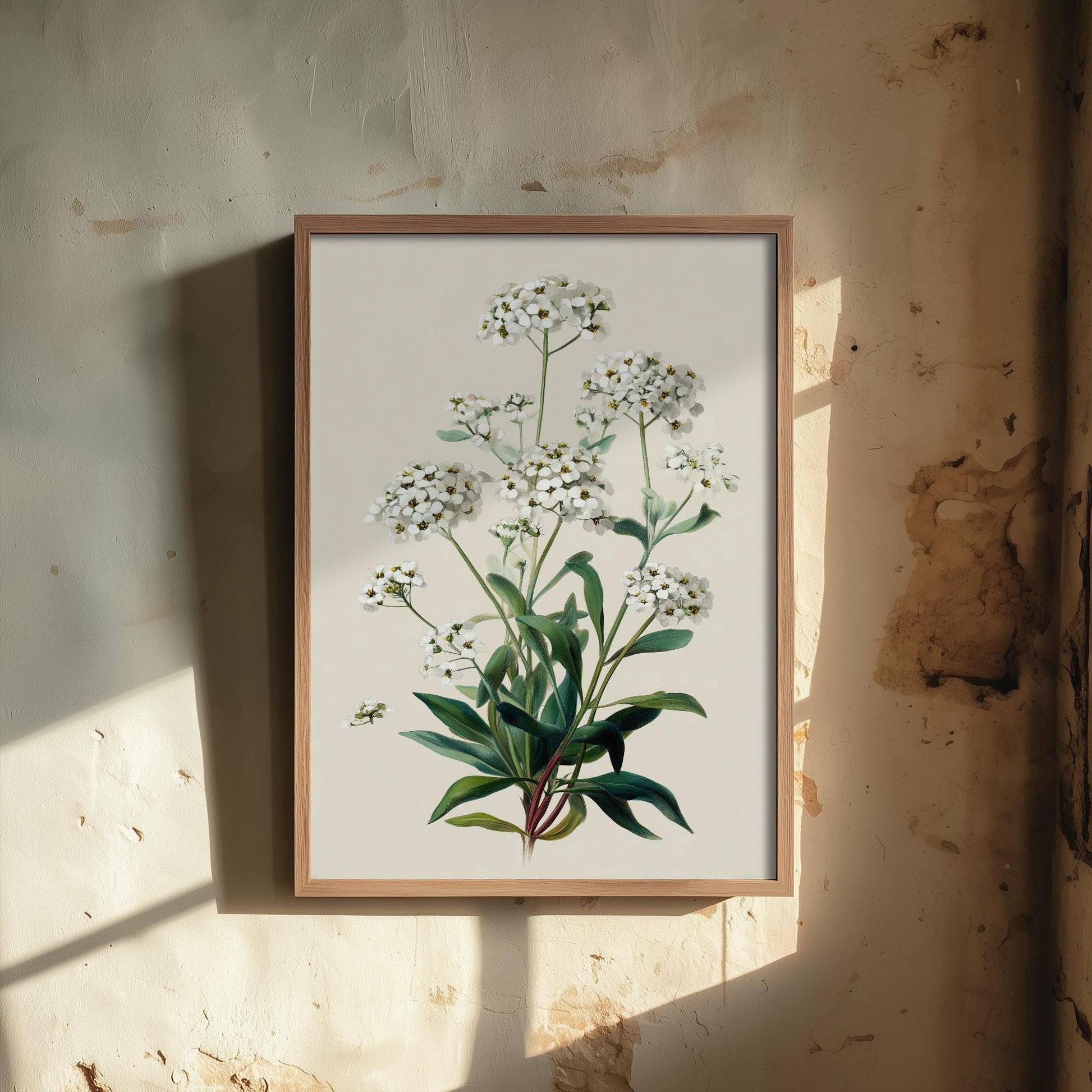 Vintage Botanical Print, Orange Sweet Alyssum Cosmos Painting, Sage Green Heritage Wall Art, Modern Floral Poster V1 2/3