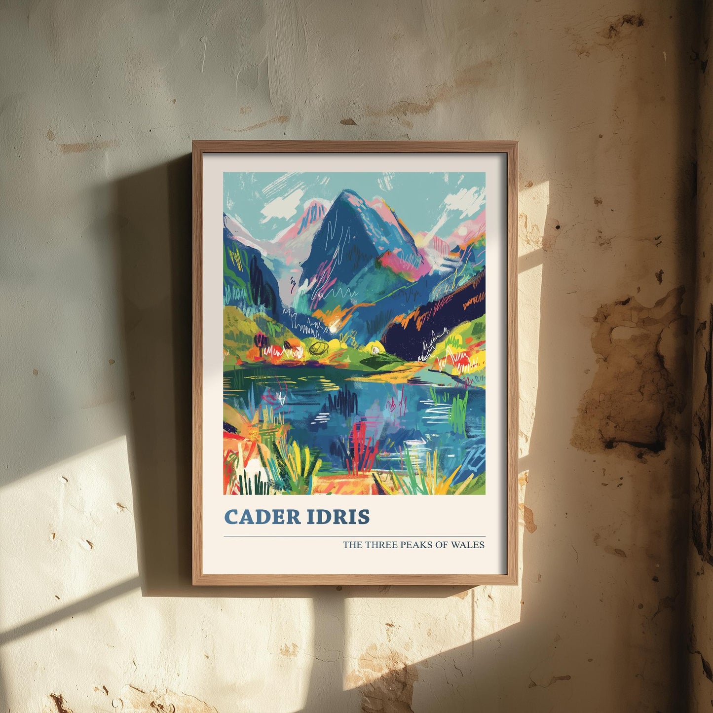 Cader Idris Peaks Travel Poster - Art Print - Photo Painting Illustration Gift Visit Map Mount