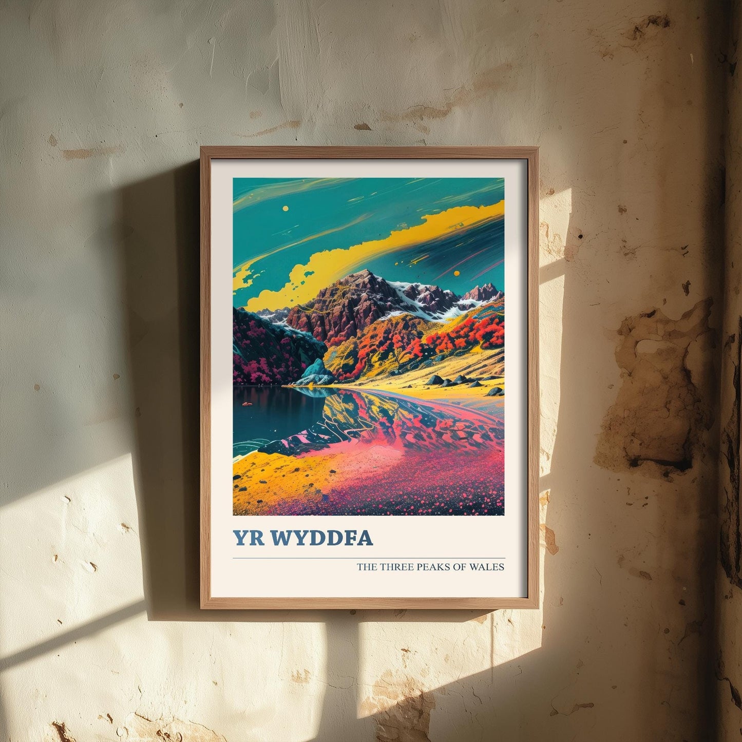 Yr Wyddfa Peaks Travel Poster V2 - Art Print - Photo Painting Illustration Gift Visit Map Mount