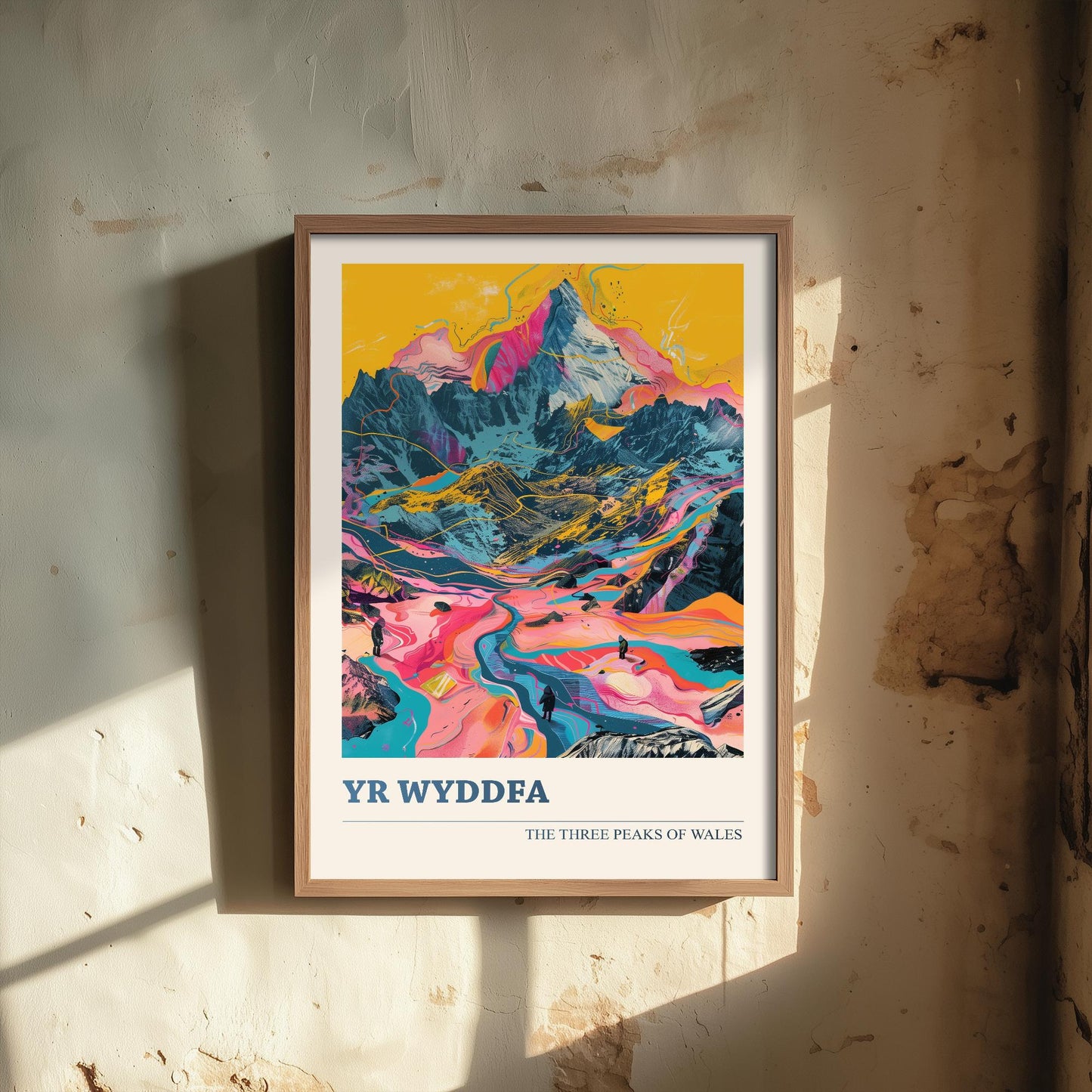 Yr Wyddfa Peaks Travel Poster - Art Print - Photo Painting Illustration Gift Visit Map Mount