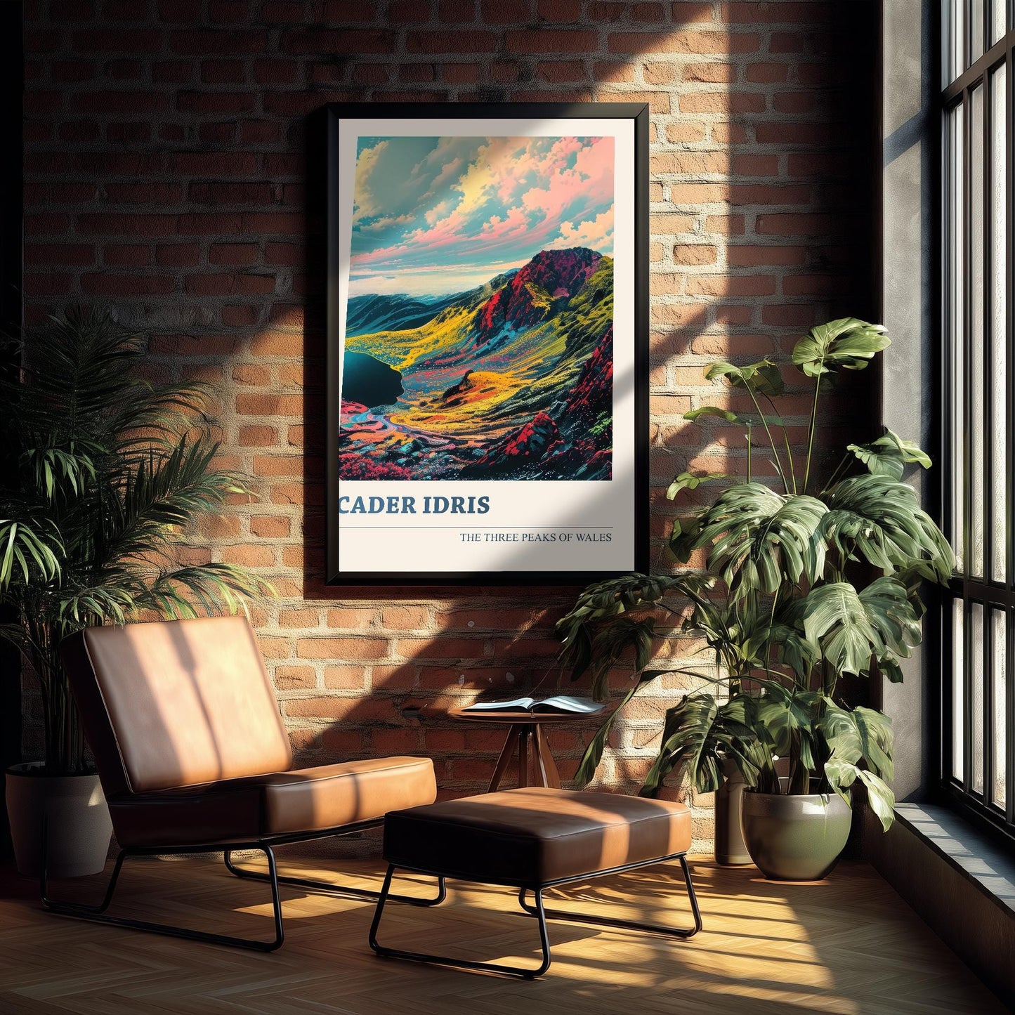 Cader Idris Peaks Travel Poster V2 - Art Print - Photo Painting Illustration Gift Visit Map Mount