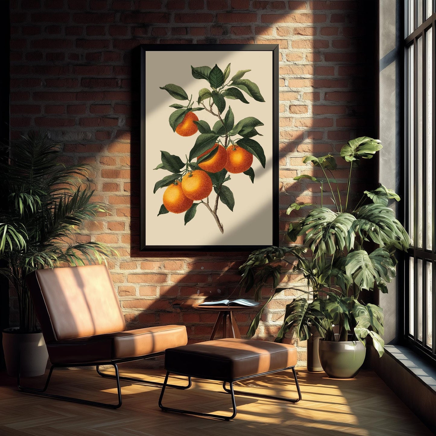 Oranges Vintage Botanical Fruit Art Print - Painting - Poster Cooking Kitchen