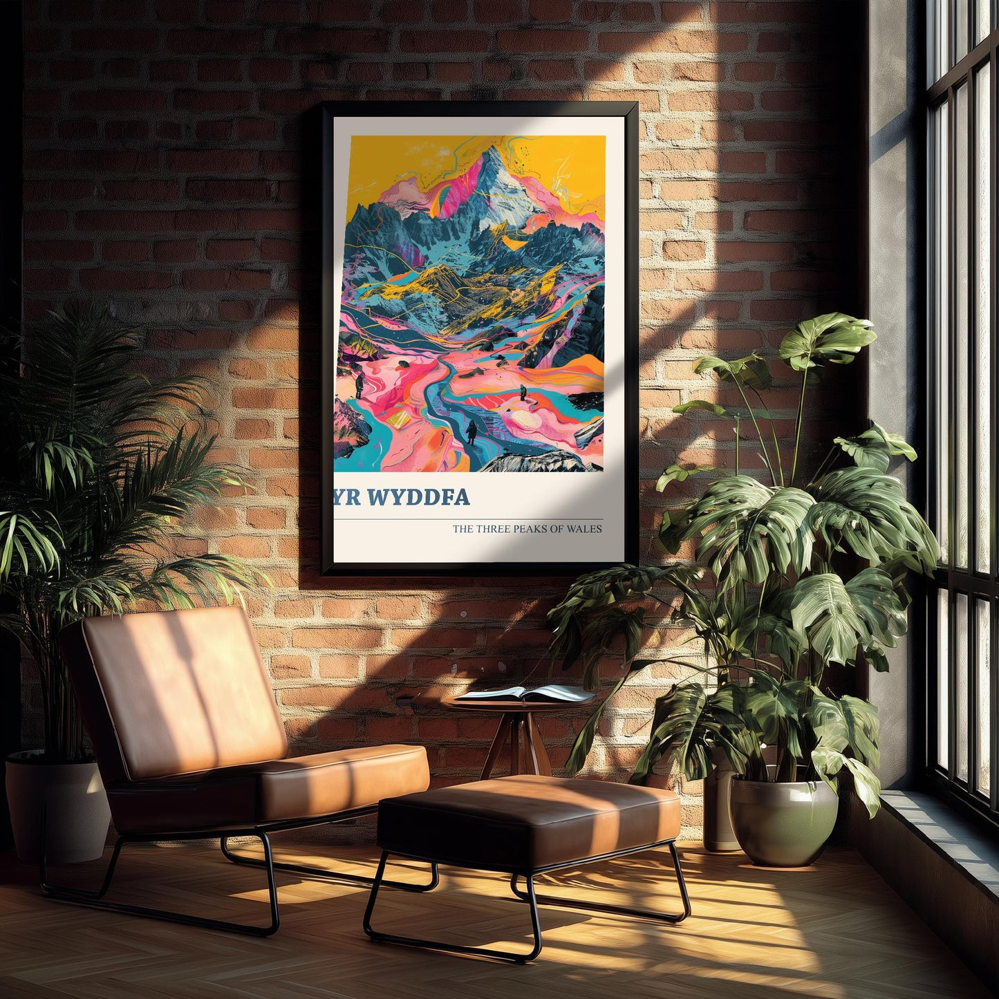 Yr Wyddfa Peaks Travel Poster - Art Print - Photo Painting Illustration Gift Visit Map Mount