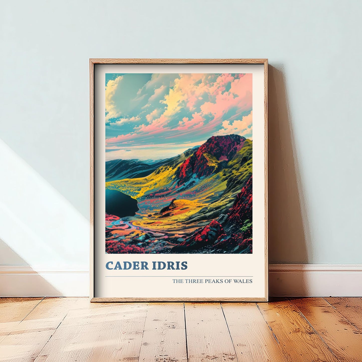 Cader Idris Peaks Travel Poster V2 - Art Print - Photo Painting Illustration Gift Visit Map Mount