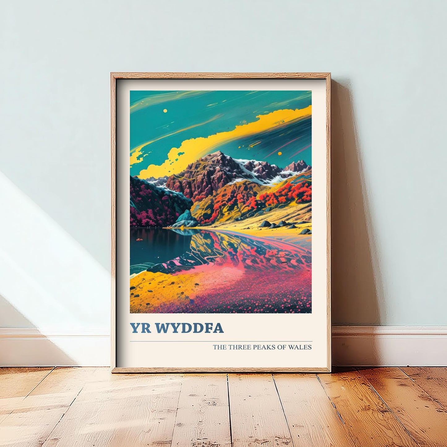 Yr Wyddfa Peaks Travel Poster V2 - Art Print - Photo Painting Illustration Gift Visit Map Mount