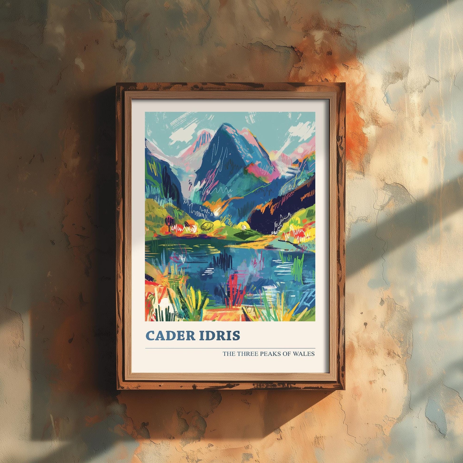 Cader Idris Peaks Travel Poster - Art Print - Photo Painting Illustration Gift Visit Map Mount