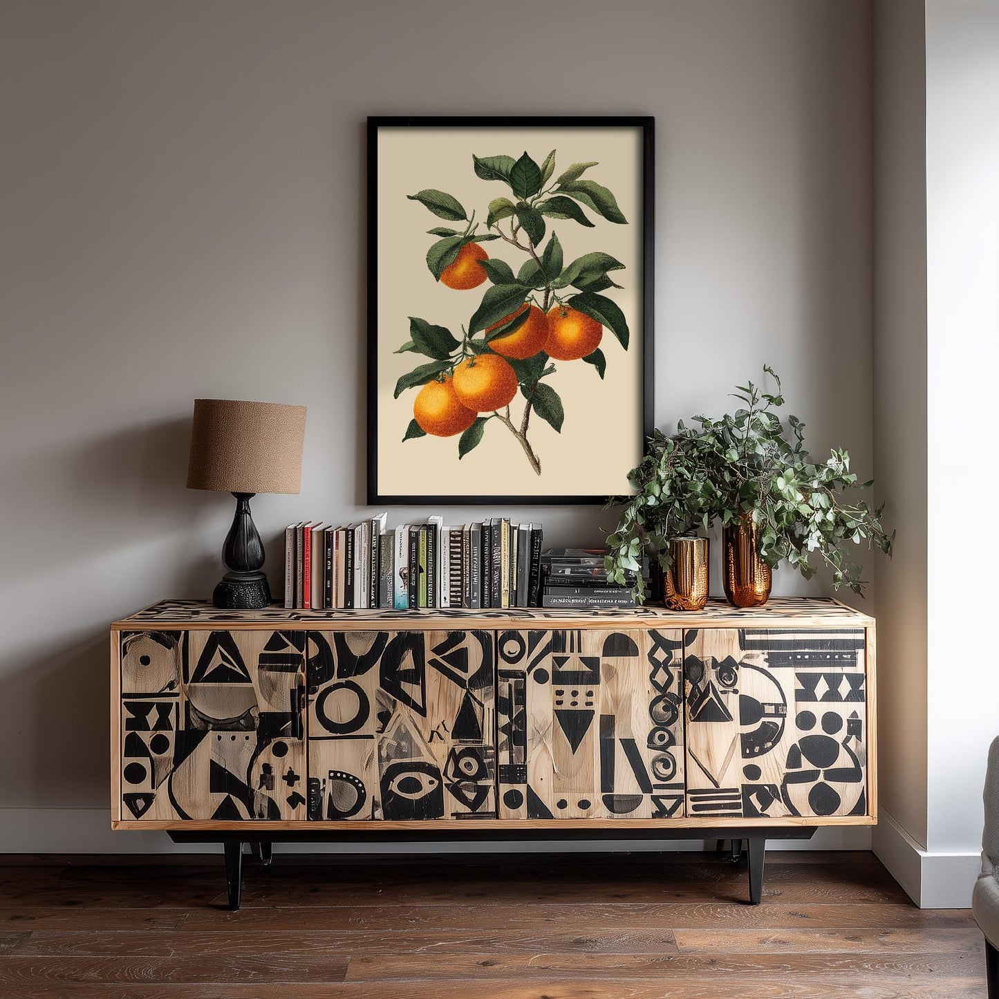 Oranges Vintage Botanical Fruit Art Print - Painting - Poster Cooking Kitchen