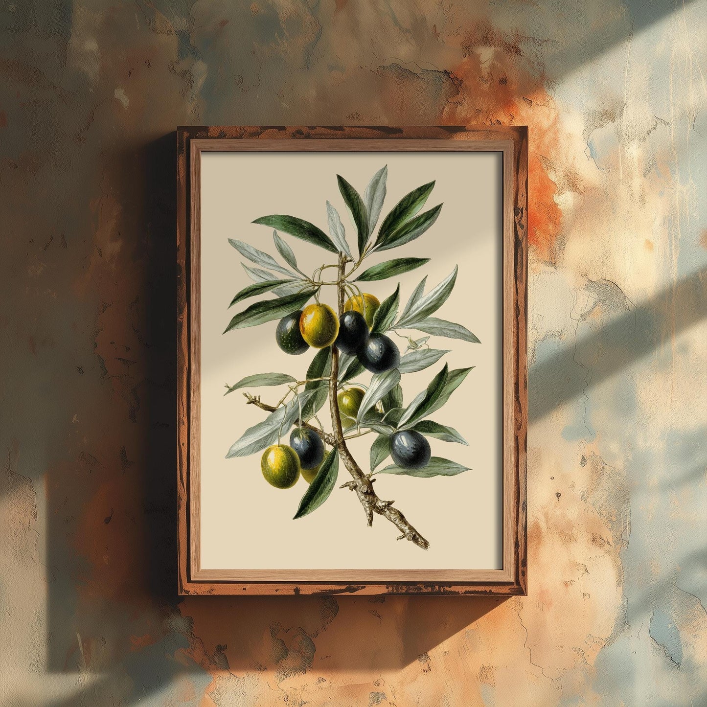 Olives Vintage Botanical Fruit Art Print - Painting - Poster Cooking Kitchen