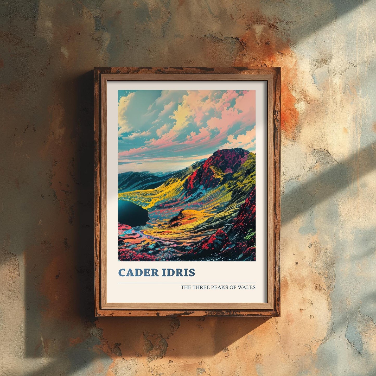 Cader Idris Peaks Travel Poster V2 - Art Print - Photo Painting Illustration Gift Visit Map Mount