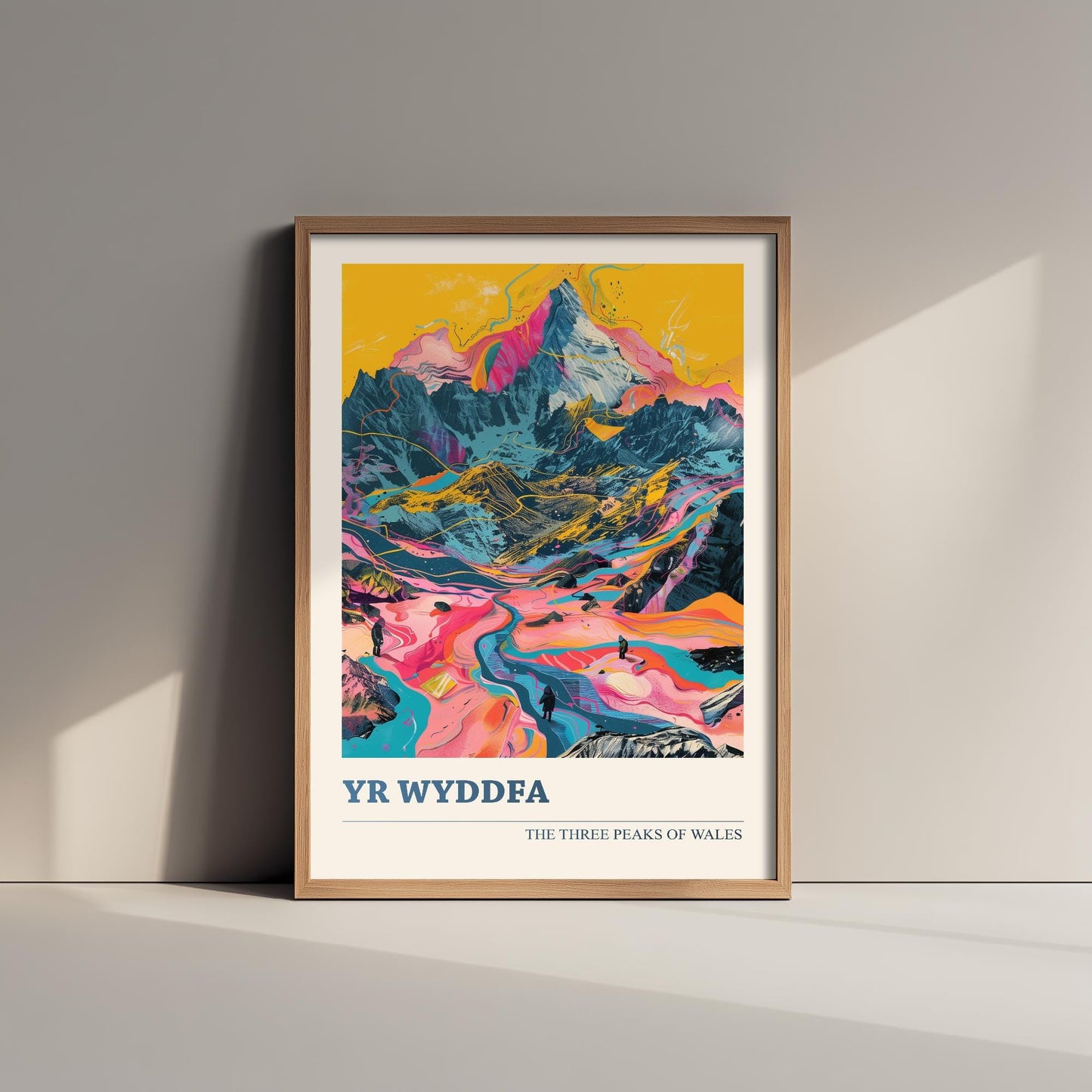 Yr Wyddfa Peaks Travel Poster - Art Print - Photo Painting Illustration Gift Visit Map Mount