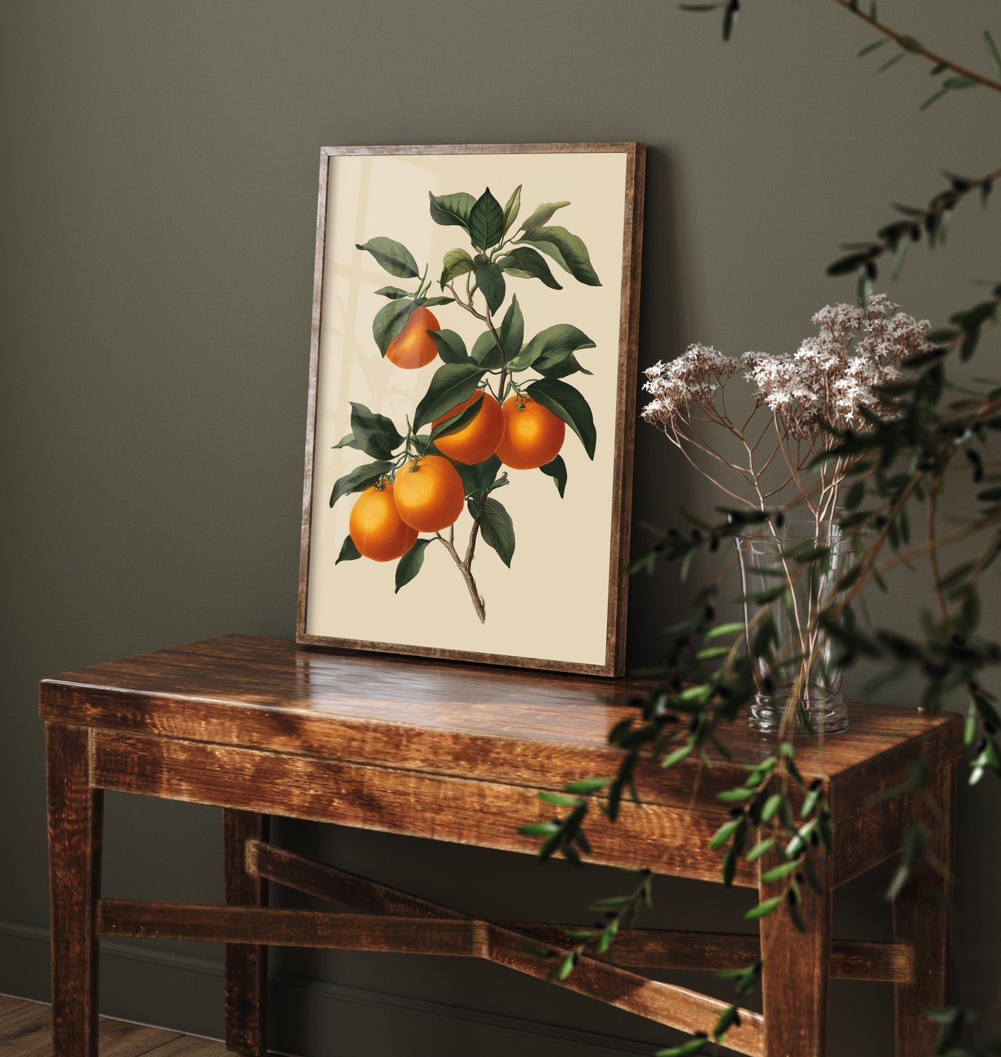 Oranges Vintage Botanical Fruit Art Print - Painting - Poster Cooking Kitchen