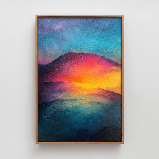 Scafell Pike Art Print | Glowing Red Peak Sunset Mountain Poster | Radiant Chalk Pastel Lake District Painting Wall Decor 3/3