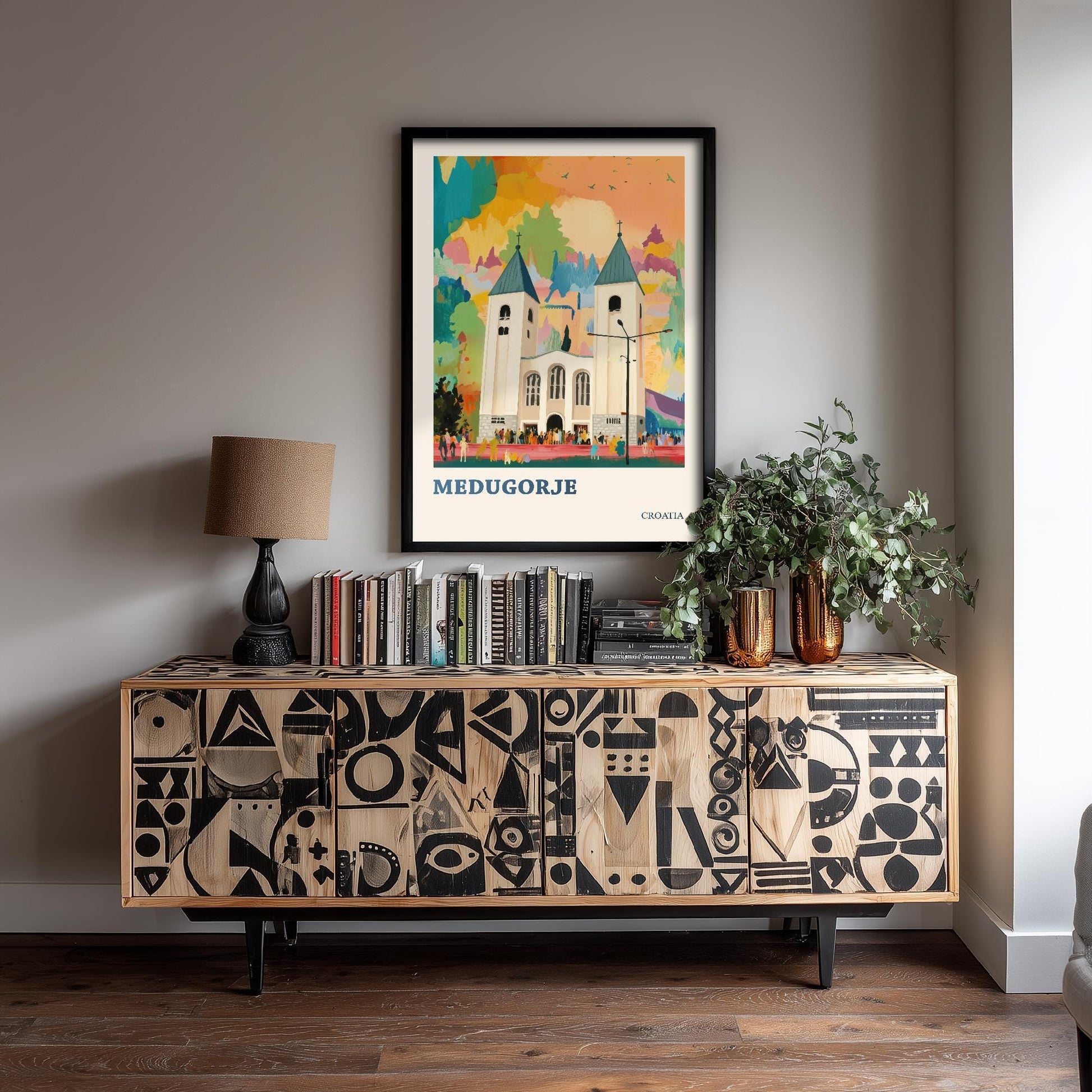 Vukovar, Croatia Travel Poster - Modern Art Print - Photo Painting Illustration Gift Map Water Tower