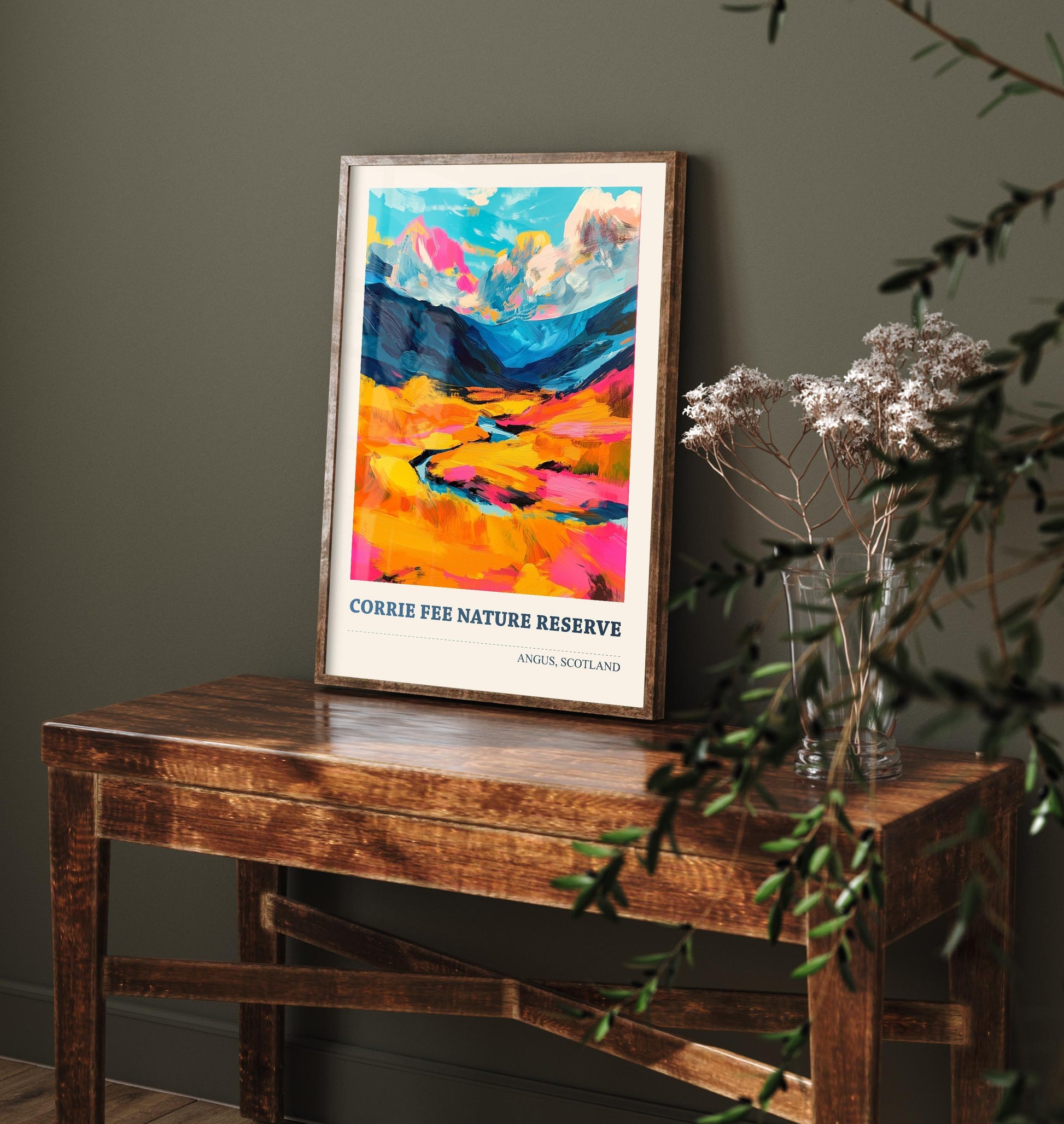 Corrie Fee Nature Reserve Poster - Vibrant Landmark of Angus Art Print - Watercolour Painting Gift