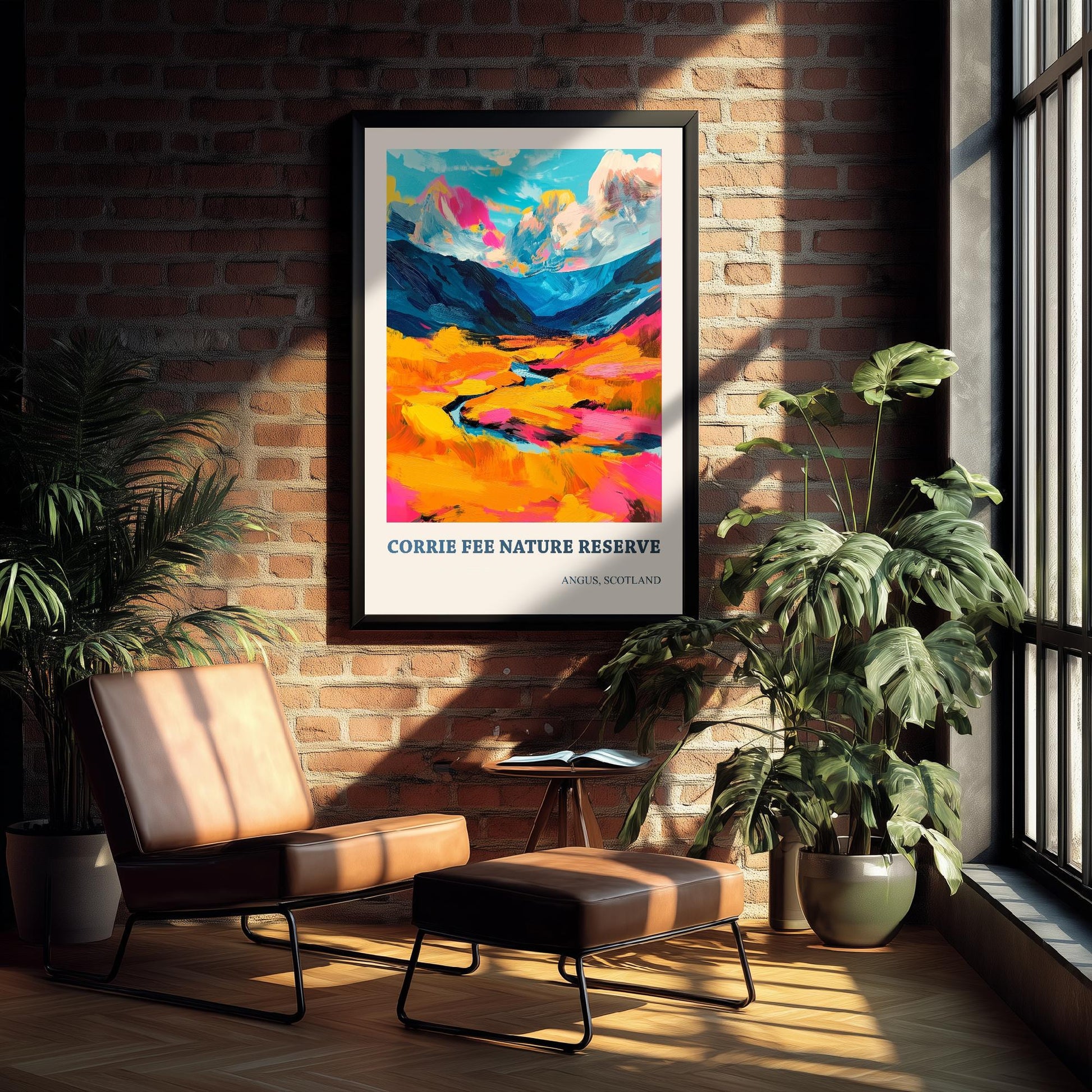 Corrie Fee Nature Reserve Poster - Vibrant Landmark of Angus Art Print - Watercolour Painting Gift