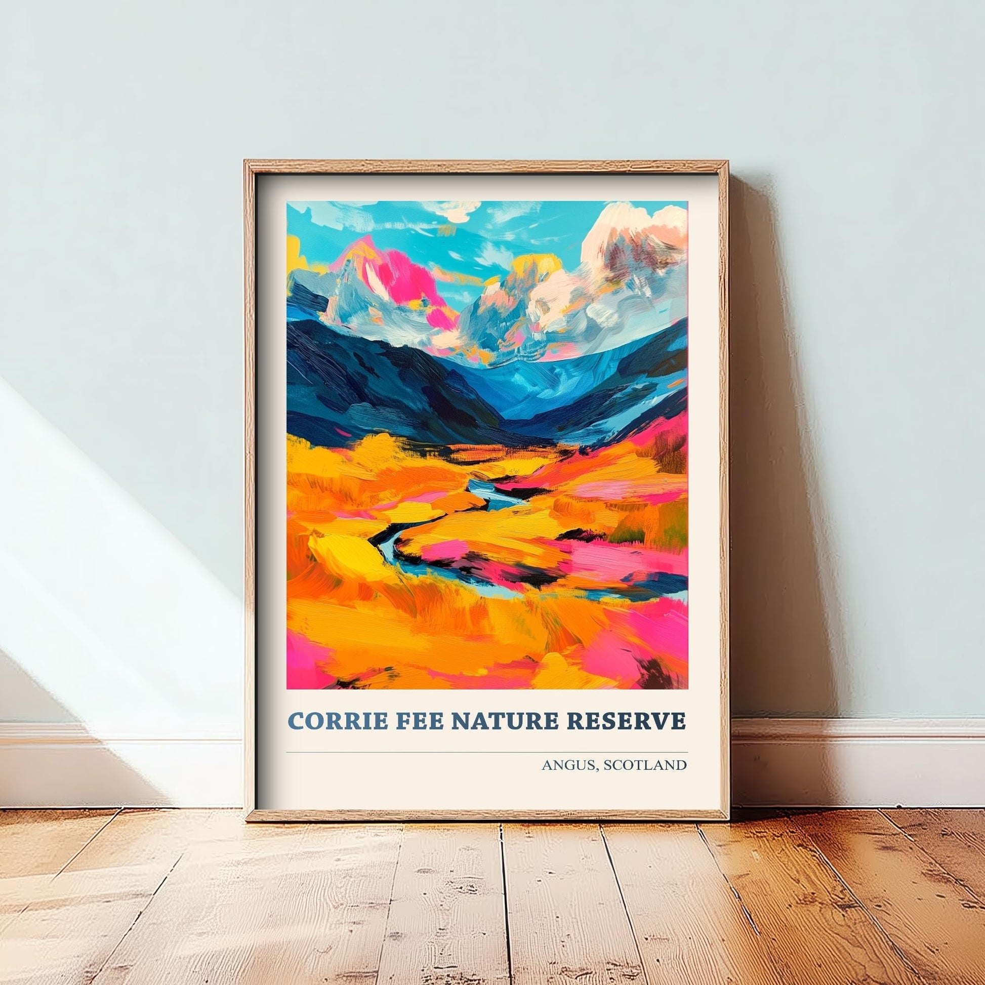 Corrie Fee Nature Reserve Poster - Vibrant Landmark of Angus Art Print - Watercolour Painting Gift