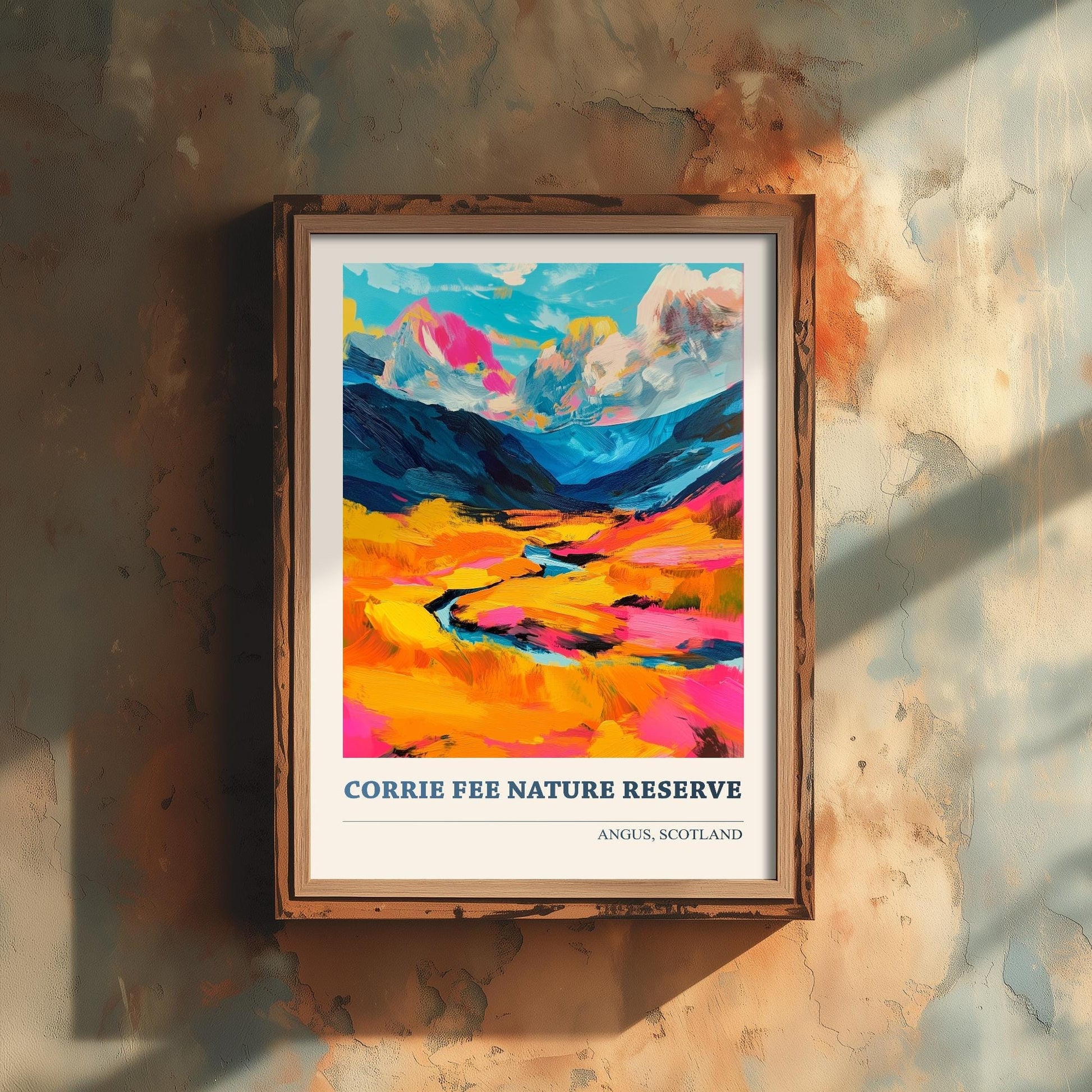 Corrie Fee Nature Reserve Poster - Vibrant Landmark of Angus Art Print - Watercolour Painting Gift