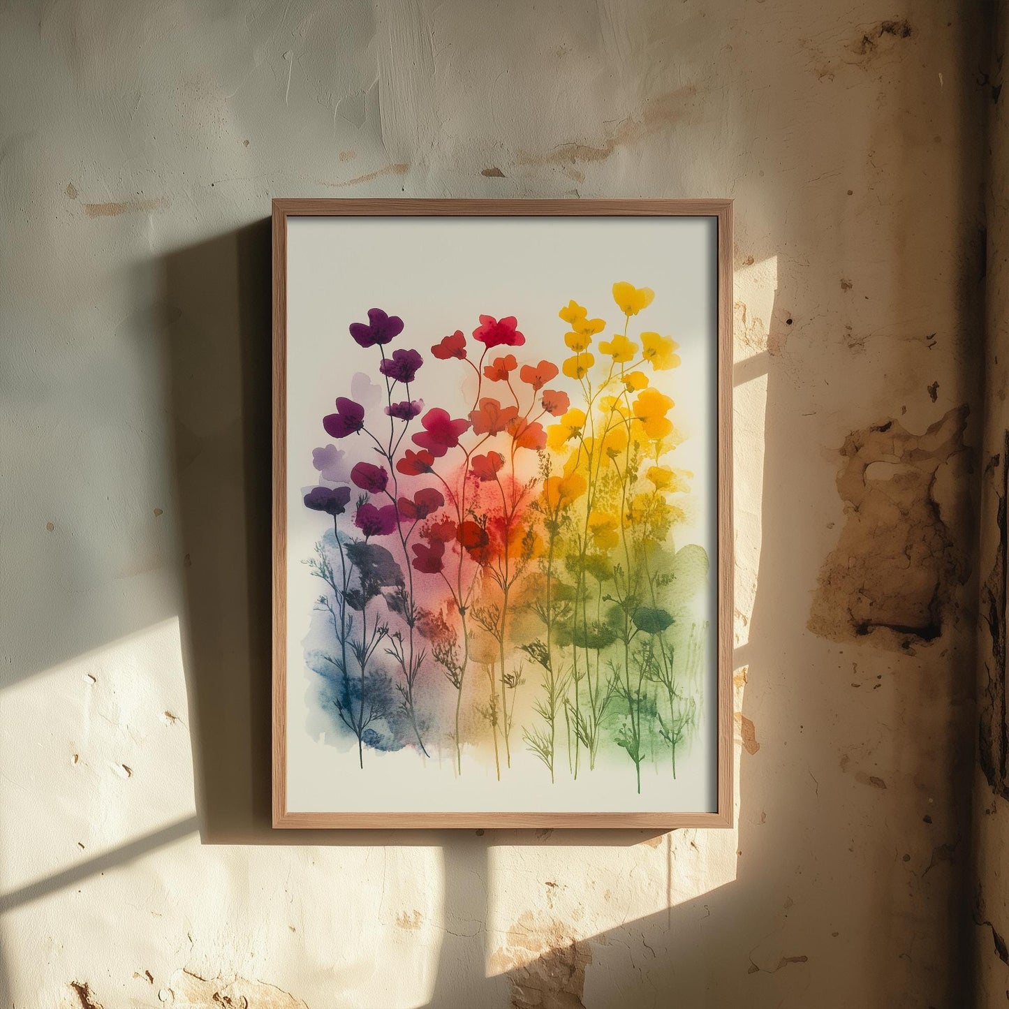 Emotive Watercolour Flower Print V9 - Amsterdam Bloemenmarkt Floral Bouquet Painting - Photo Poster Wall Art Gift Fauna Wildflower 2/3