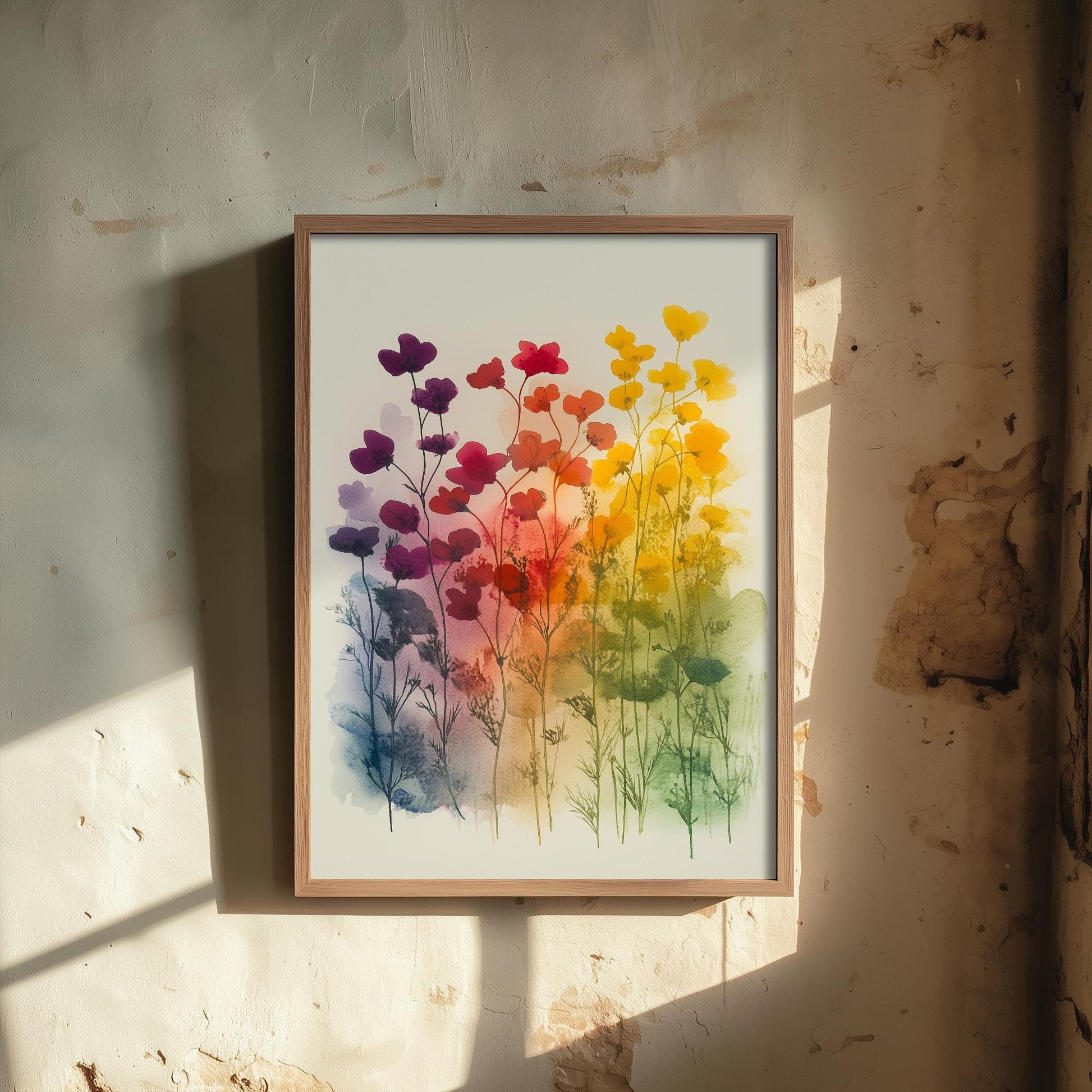 Emotive Watercolour Flower Print V9 - Amsterdam Bloemenmarkt Floral Bouquet Painting - Photo Poster Wall Art Gift Fauna Wildflower 2/3