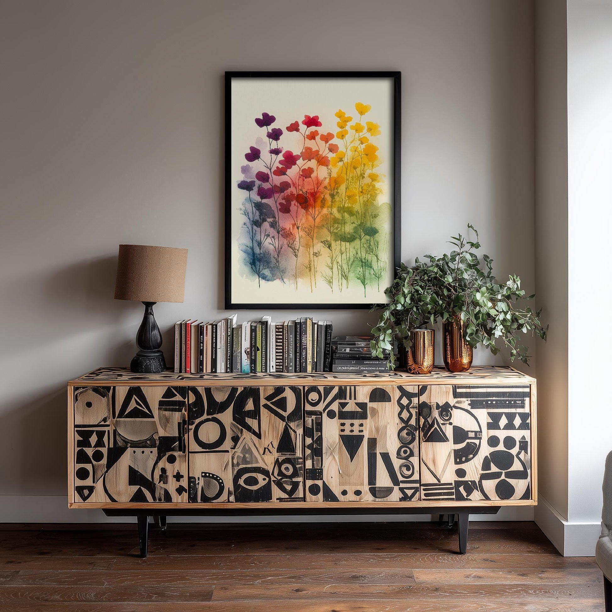 Emotive Watercolour Flower Print V9 - Amsterdam Bloemenmarkt Floral Bouquet Painting - Photo Poster Wall Art Gift Fauna Wildflower 2/3