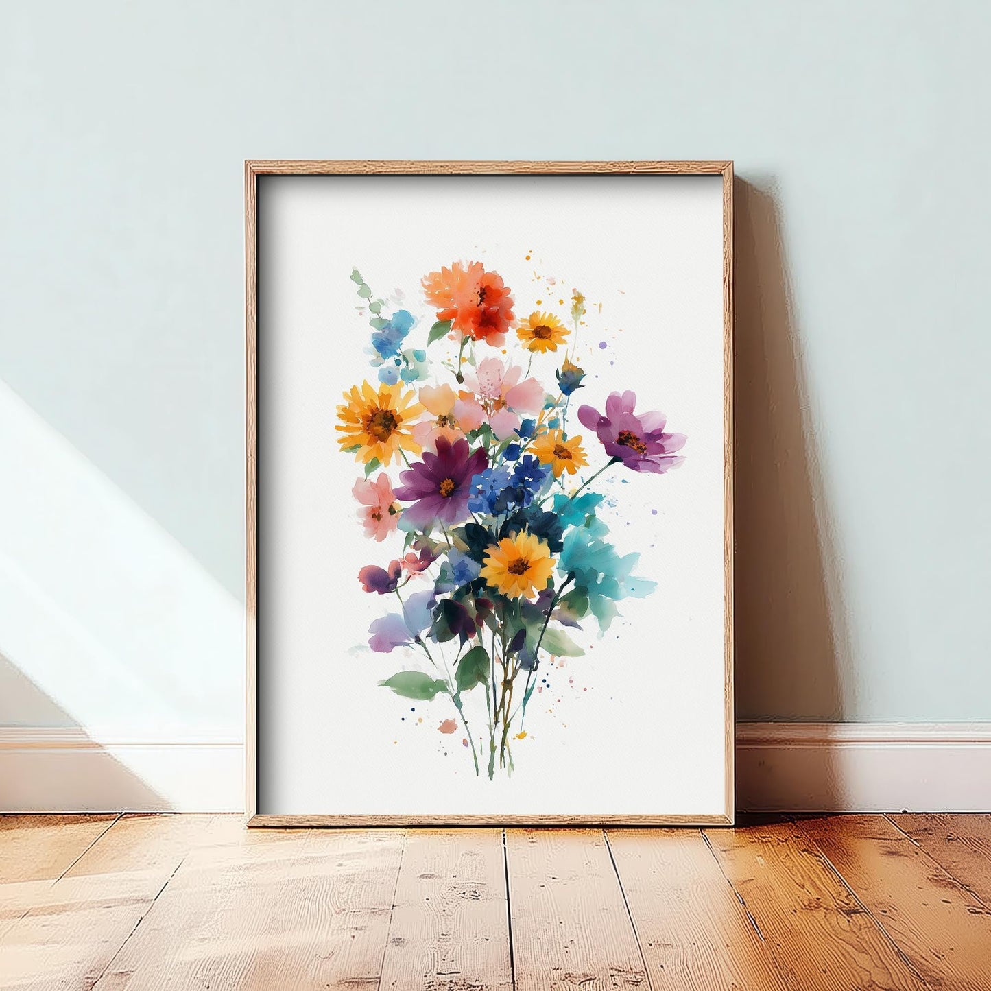 Emotive Watercolour Flower Print V13 - Delicate Loose Bouquet Painting - Soft Wildflower Wall Art Poster Gift Floral Pastel 3/3