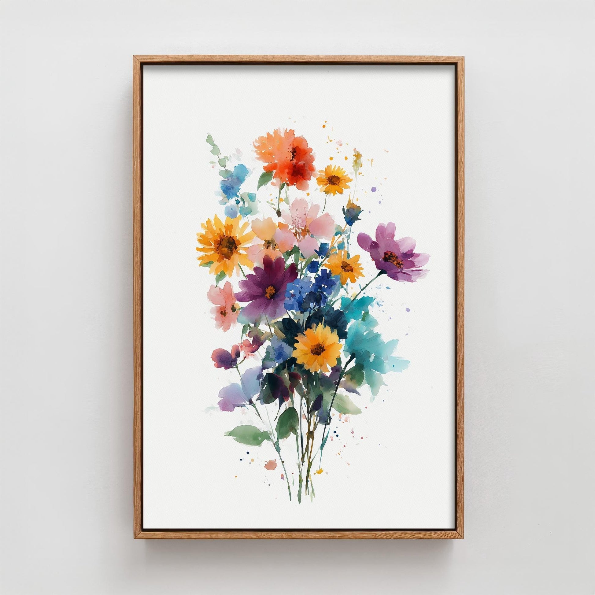 Emotive Watercolour Flower Print V13 - Delicate Loose Bouquet Painting - Soft Wildflower Wall Art Poster Gift Floral Pastel 3/3