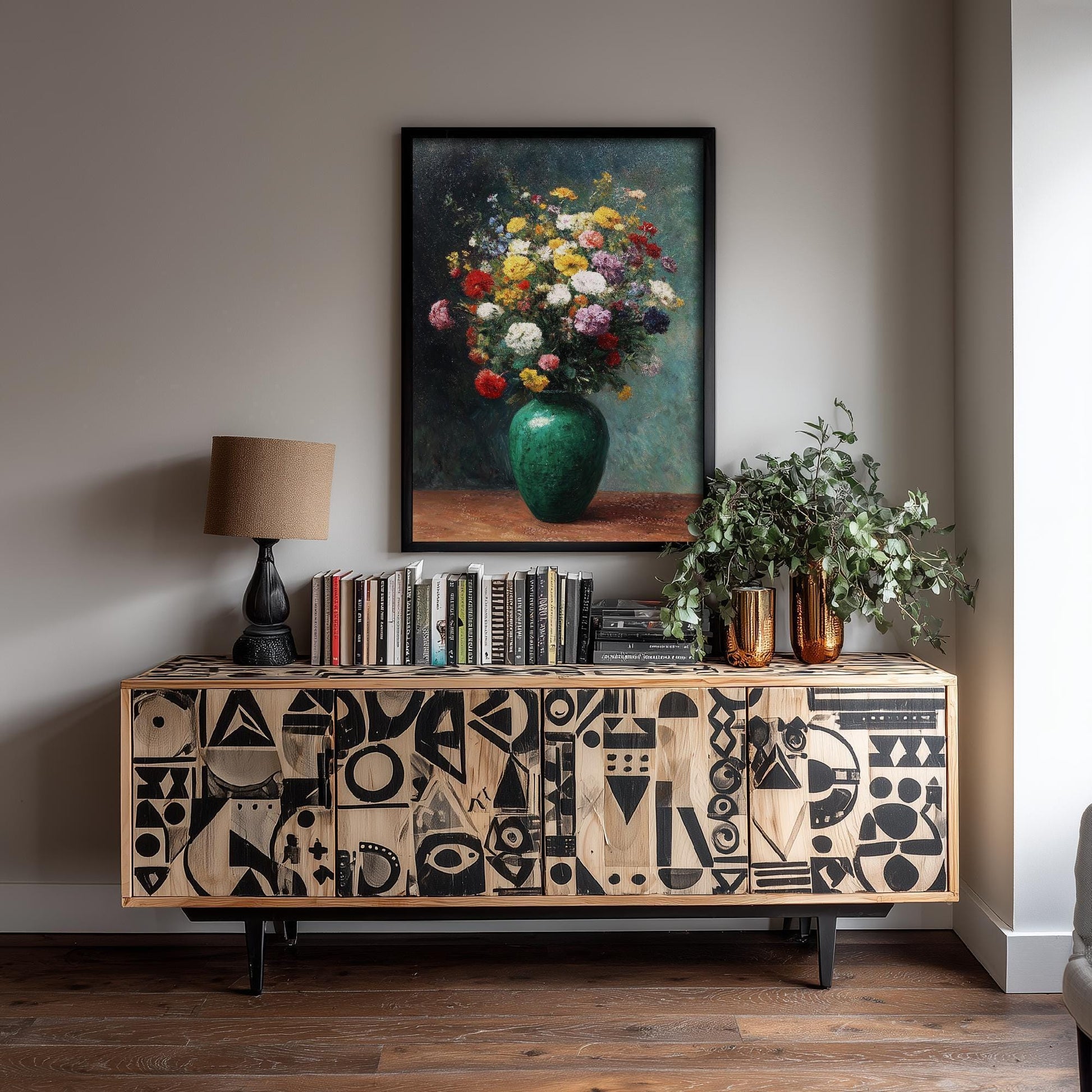 Peony Oil Painting Print | Vintage Still Life Poster | Antique Floral Vase Art Print | Old Masters Style Home Decor V2 2/3