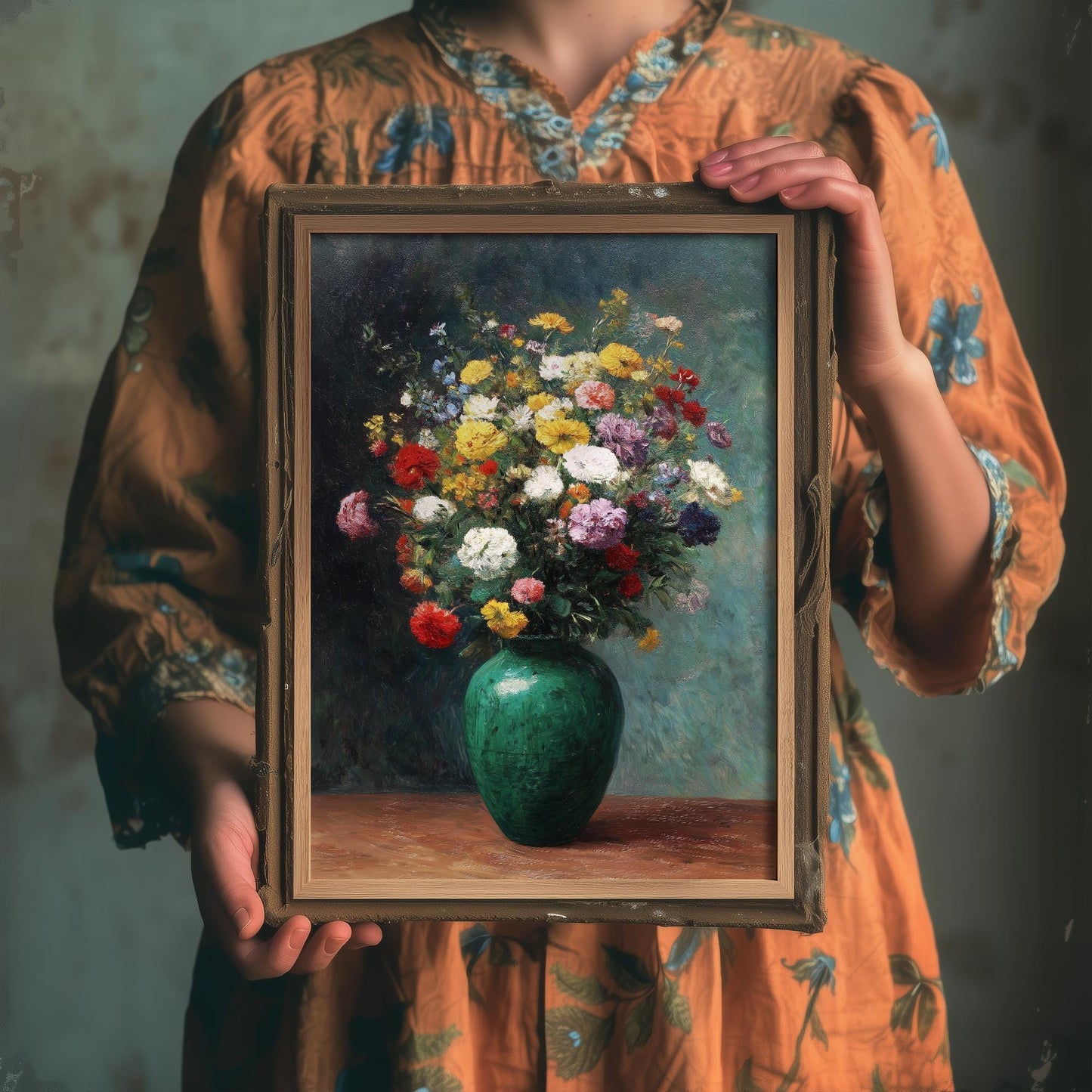 Peony Oil Painting Print | Vintage Still Life Poster | Antique Floral Vase Art Print | Old Masters Style Home Decor V2 2/3