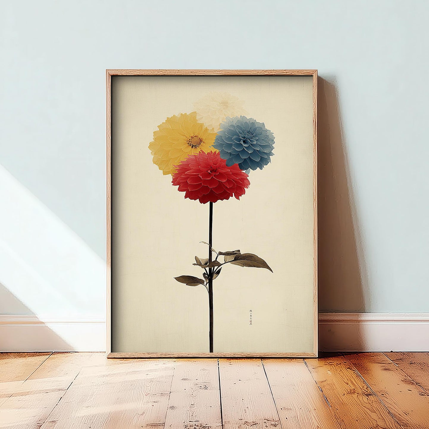 Vintage Rainbow Orchid Art Print V2 | Orchid in Ceramic Pot Poster | Japanese Japandi Botanical Painting Zen Decor 1/3