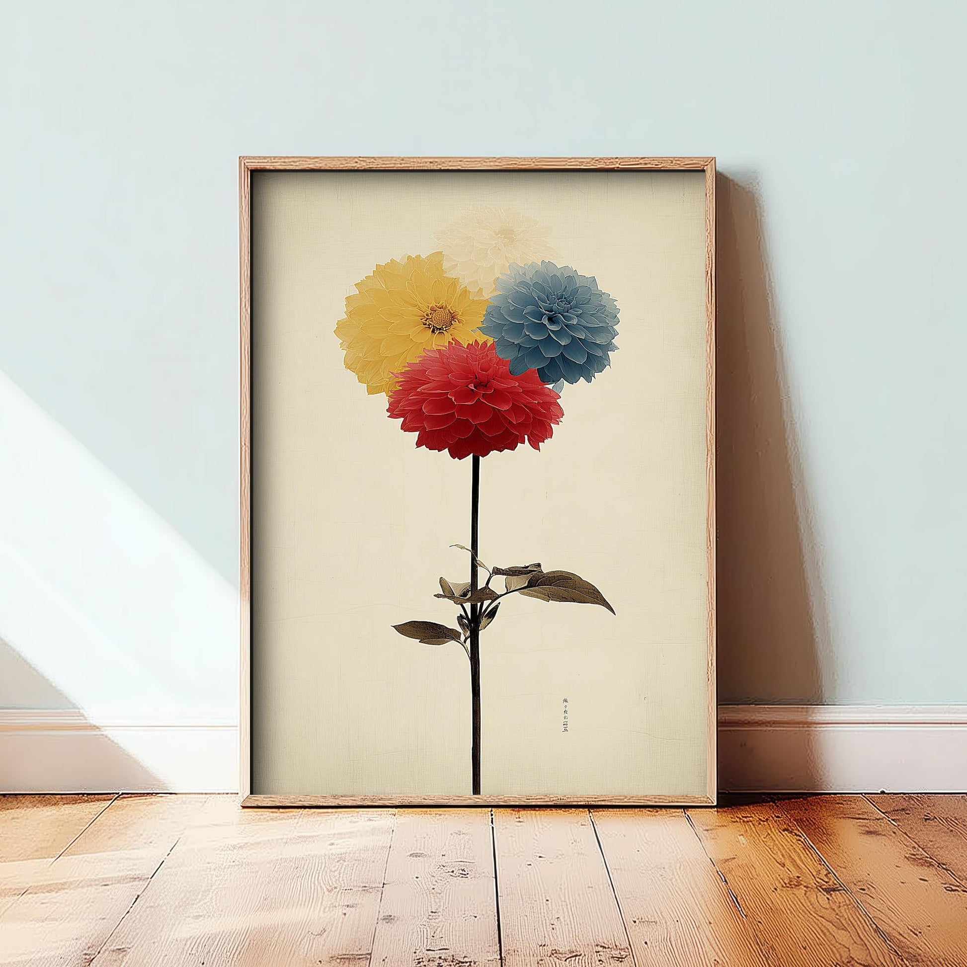 Vintage Rainbow Orchid Art Print V2 | Orchid in Ceramic Pot Poster | Japanese Japandi Botanical Painting Zen Decor 1/3