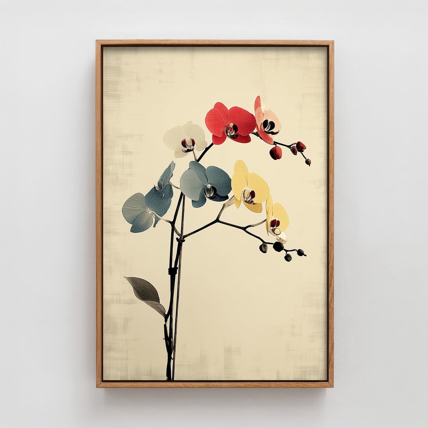 Vintage Rainbow Orchid Art Print V1 | Abstract Starburst Wildflower Poster | Japanese Japandi Botanical Painting Zen Decor 3/3