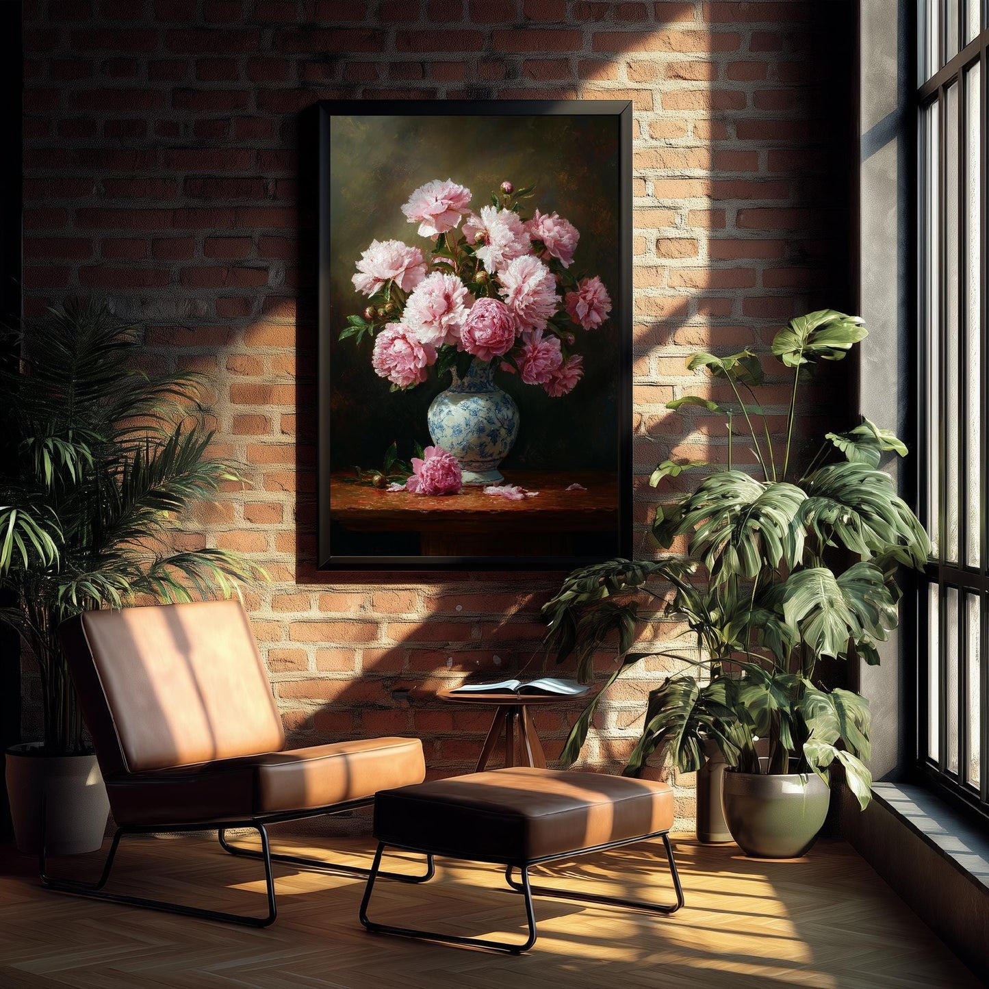 Peony Oil Painting Print | Vintage Still Life Poster | Antique Floral Vase Art Print | Old Masters Style Home Decor V2 1/3