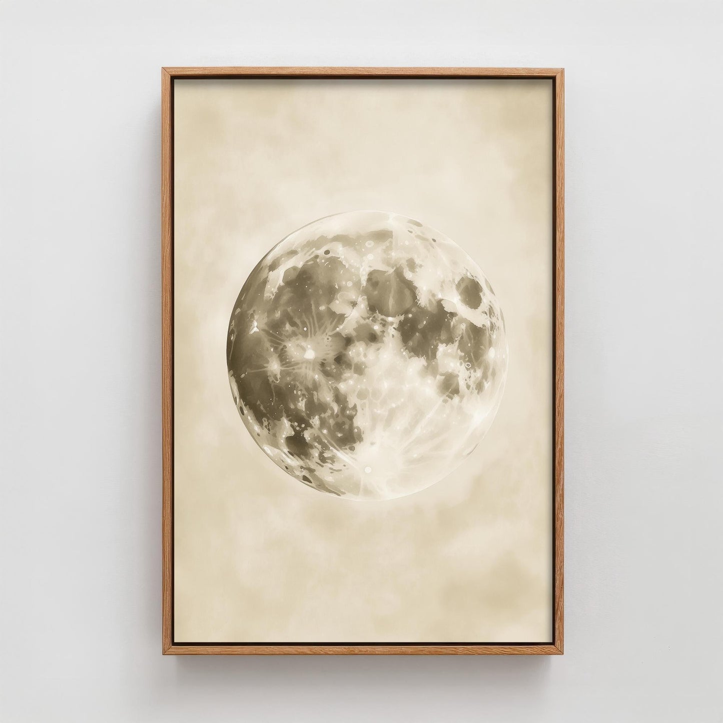 Photorealistic Moon Drawing | Gothic Celestial Wall Art | Mystical Moon Phase Poster | Witchy Dark Academia Decor V3 - Blue Moon 3/3