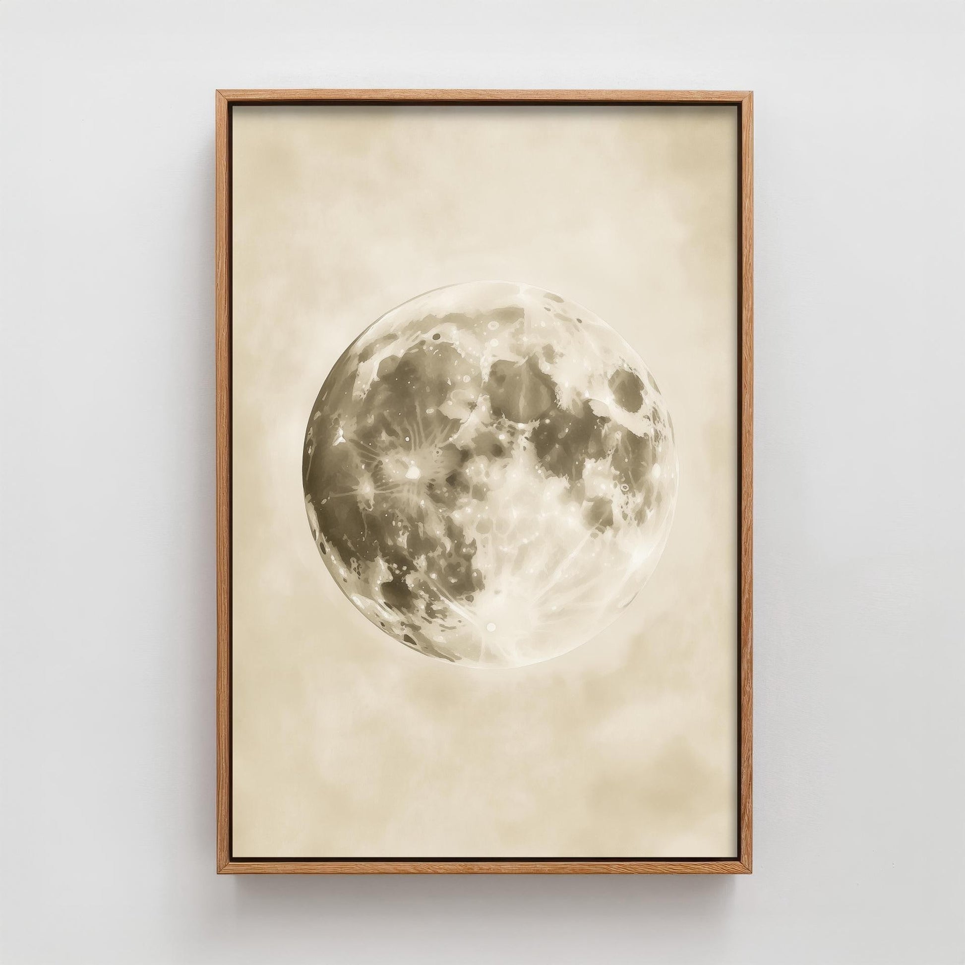 Photorealistic Moon Drawing | Gothic Celestial Wall Art | Mystical Moon Phase Poster | Witchy Dark Academia Decor V3 - Blue Moon 3/3