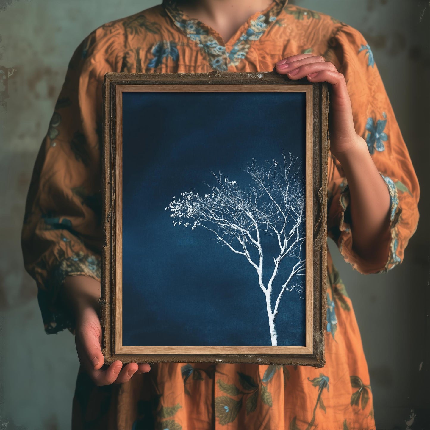 The Blue Crescent Moon Art Print | Crescent Moon Wall Poster | Dark Celestial Decor | Lunar Painting 3/3