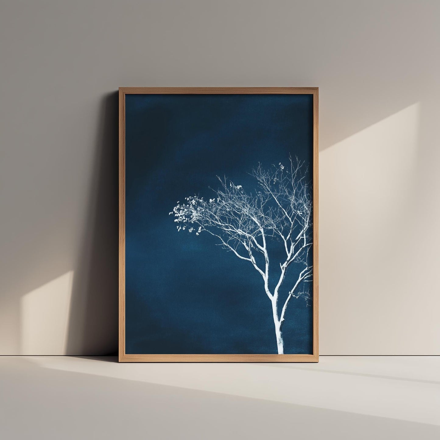 The Blue Crescent Moon Art Print | Crescent Moon Wall Poster | Dark Celestial Decor | Lunar Painting 3/3