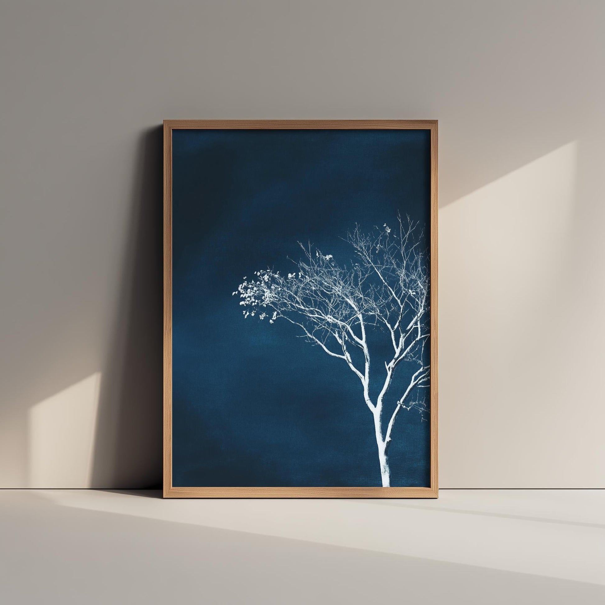 The Blue Crescent Moon Art Print | Crescent Moon Wall Poster | Dark Celestial Decor | Lunar Painting 3/3