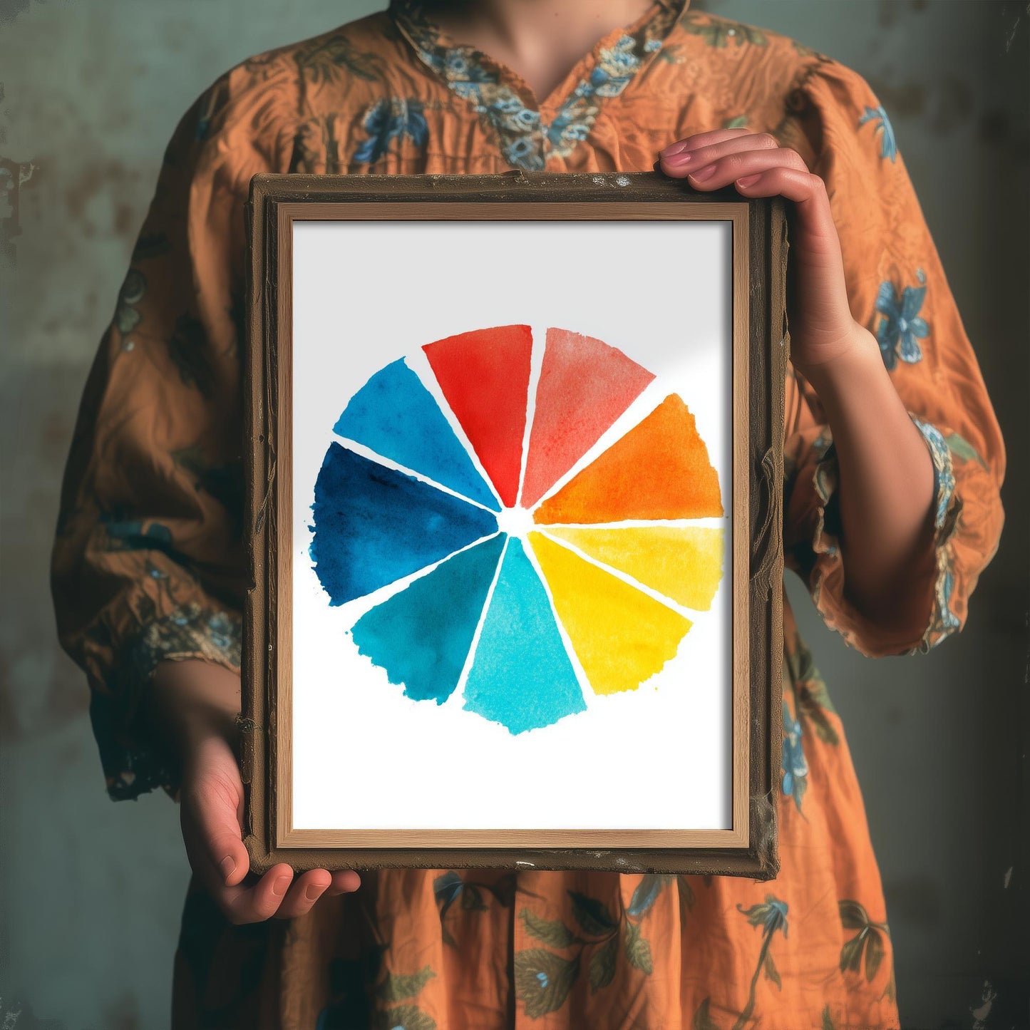 Pigments on Paper Art Print | Watercolour Colour Wheel Poster | Artist Studio Wall Art | Painting Theory Decor 1/3