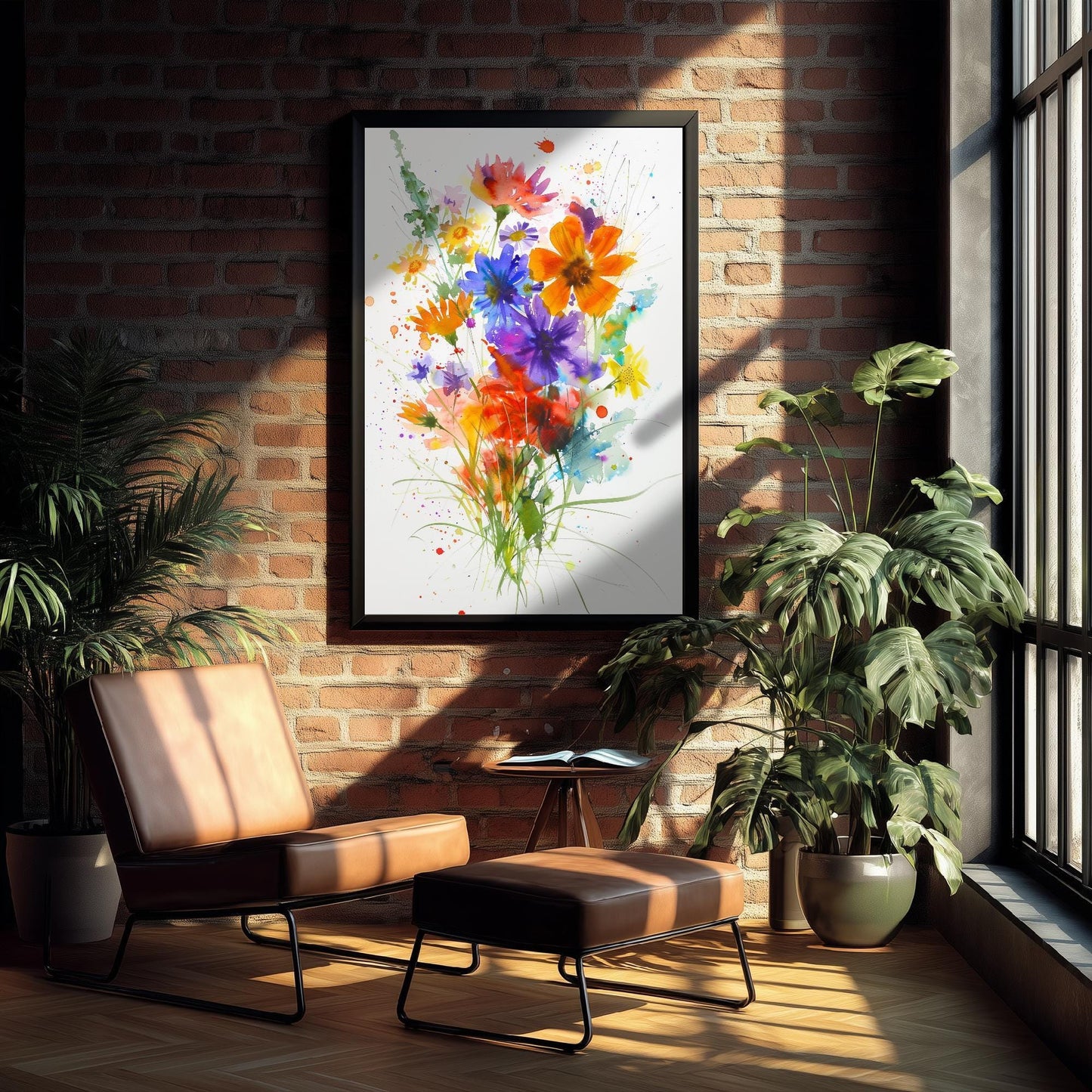 Emotive Watercolour Flower Print V10 - Tokyo Ota Flower Market Floral Bouquet Painting - Photo Poster Wall Art Gift Fauna Wildflower 2/3