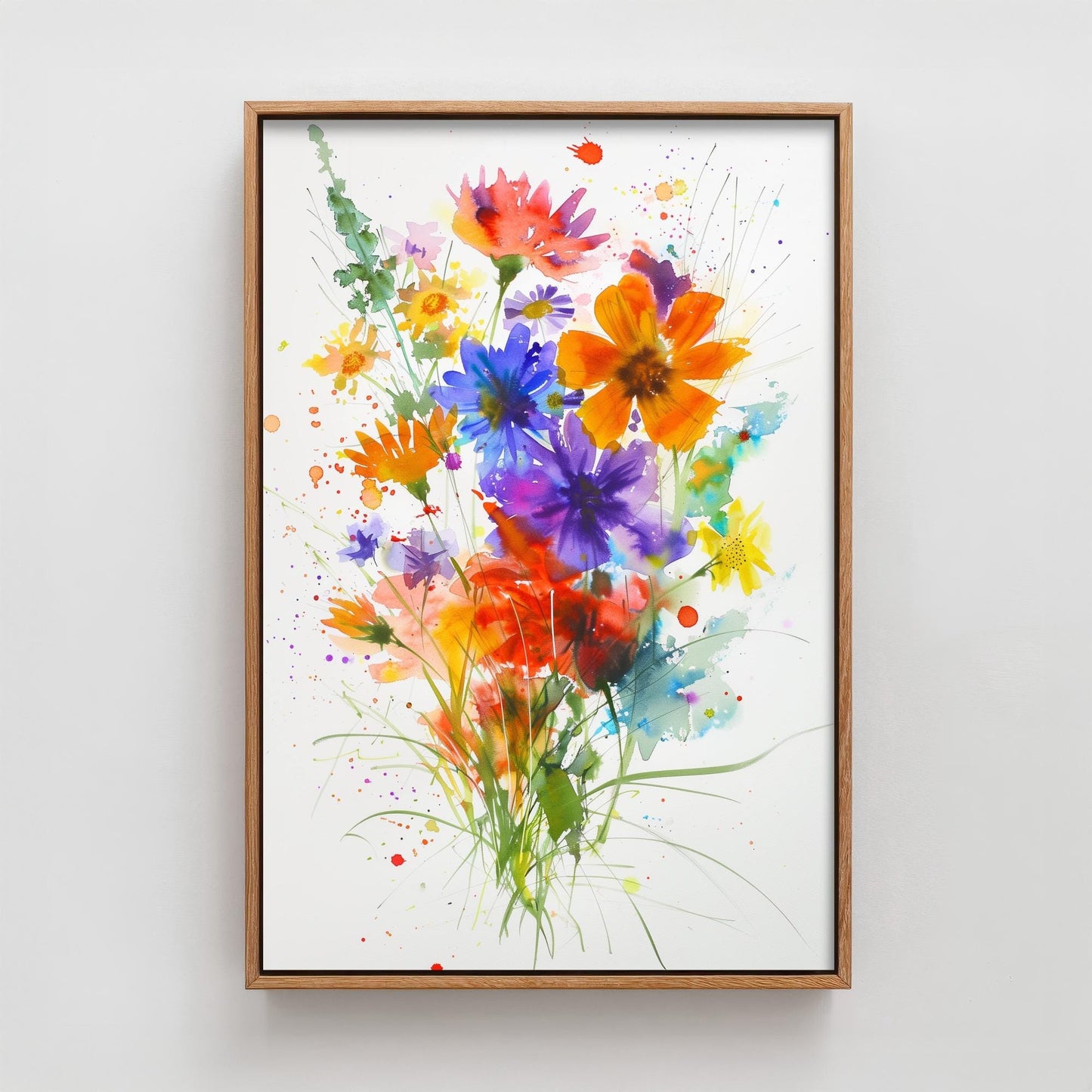 Emotive Watercolour Flower Print V10 - Tokyo Ota Flower Market Floral Bouquet Painting - Photo Poster Wall Art Gift Fauna Wildflower 2/3