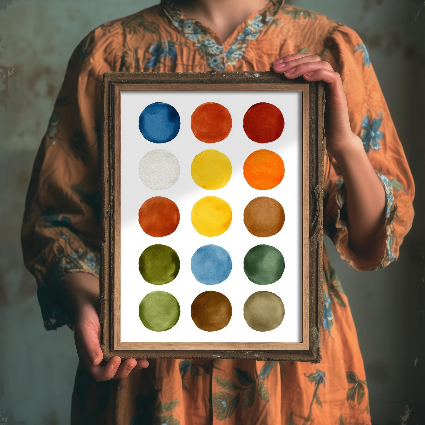 Pigments on Paper Art Print | Watercolour Paint Swatch Poster | Artist Studio Wall Art | Colour Palette Decor 2/3