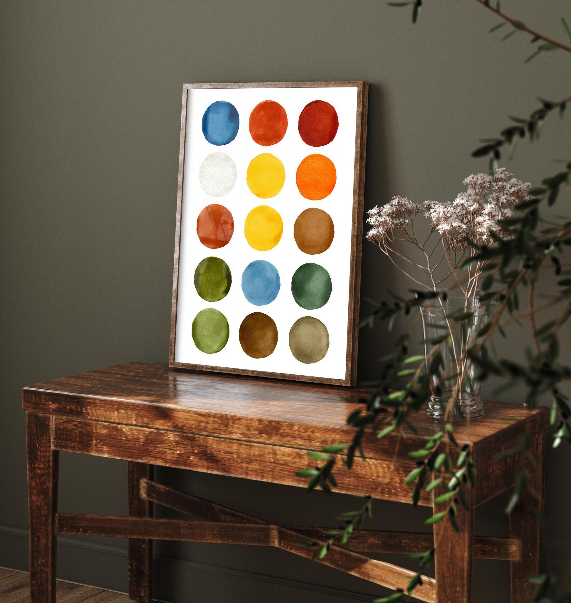 Pigments on Paper Art Print | Watercolour Paint Swatch Poster | Artist Studio Wall Art | Colour Palette Decor 2/3