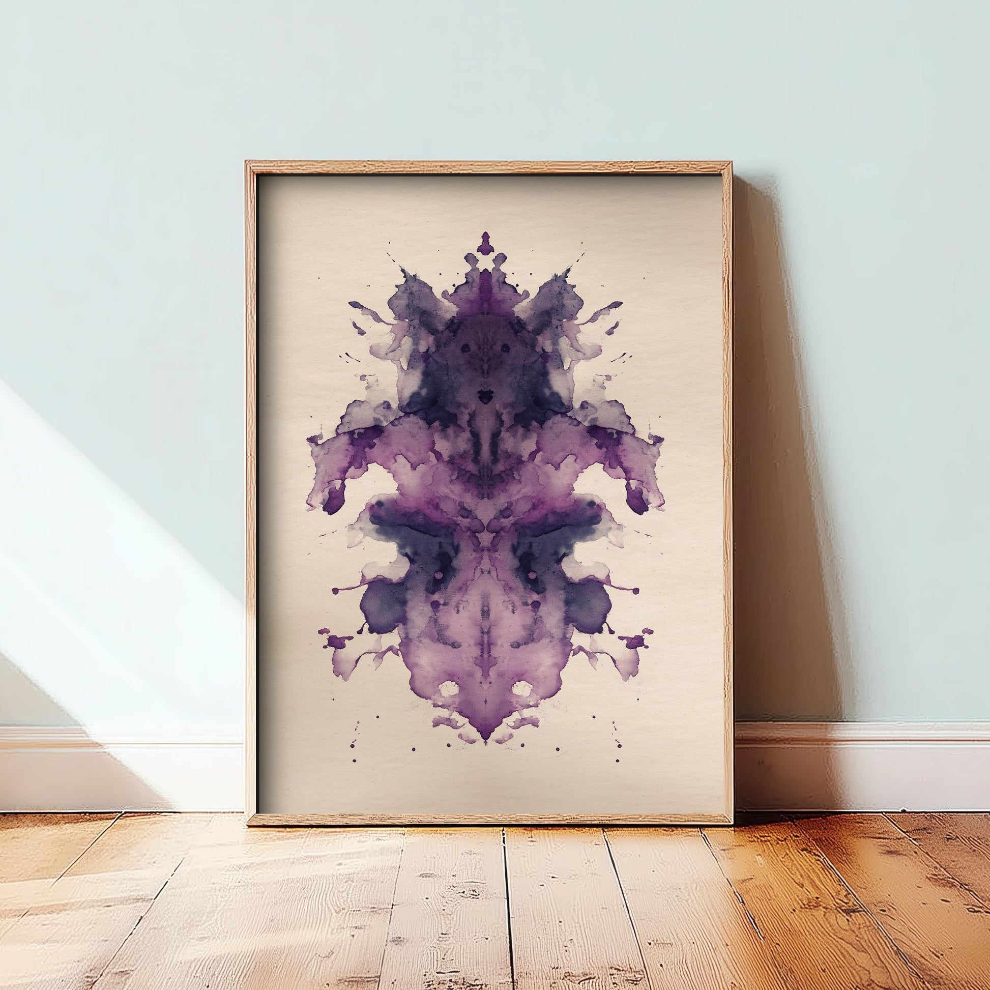 Rorschach Inkblot Print | Purple Violet Ink Blot Art Print | Dark Academia Psychology Painting | Moody Abstract Poster 2/3