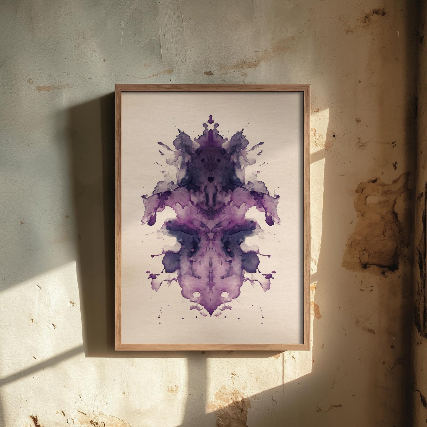 Rorschach Inkblot Print | Purple Violet Ink Blot Art Print | Dark Academia Psychology Painting | Moody Abstract Poster 2/3