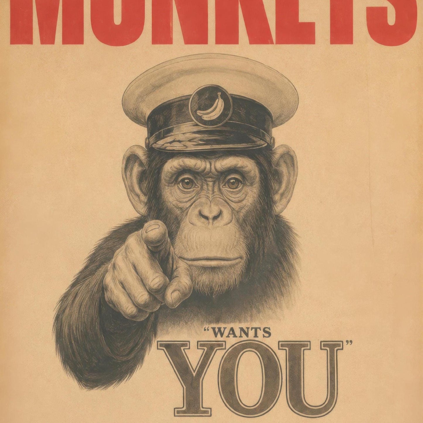 Funny Animal Recruitment Set of Three Prints | Giraffe Monkey Flamingo Wants You | Vintage Propaganda Style Wall Art Poster