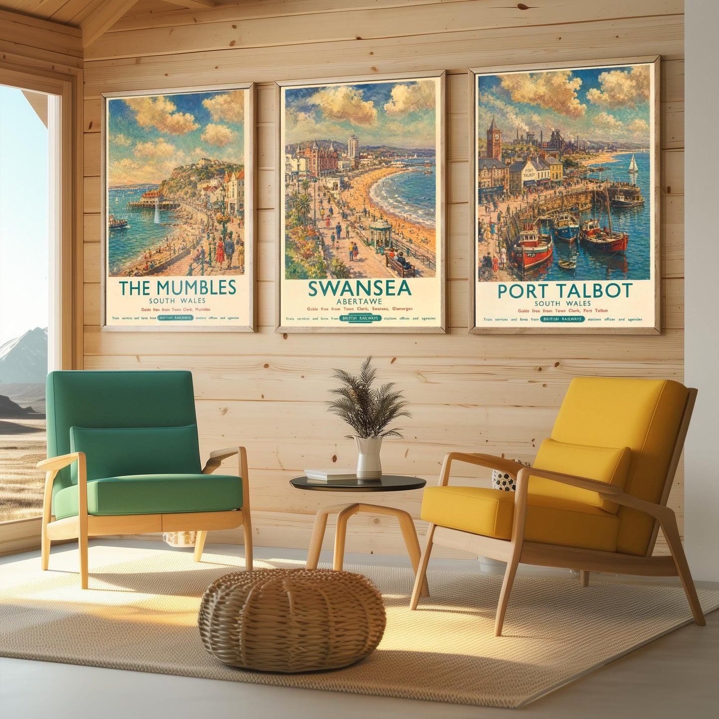 South Wales Set of Three Prints | The Mumbles Swansea Port Talbot | Vintage British Railways Travel Poster Wall Art