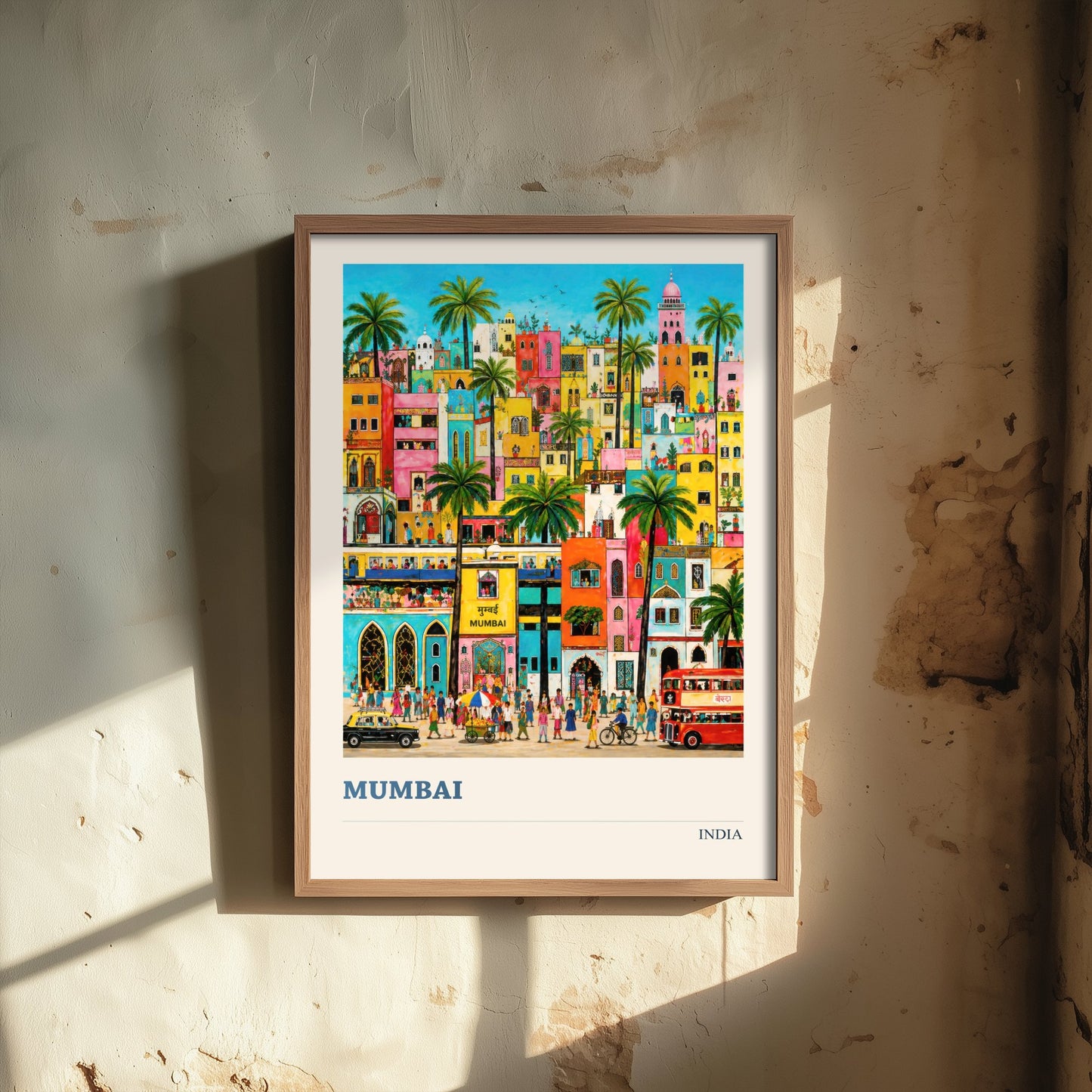 Mumbai Travel Poster - India Art Print - Vibrant City Illustration - Colourful Cityscape V2 2/3