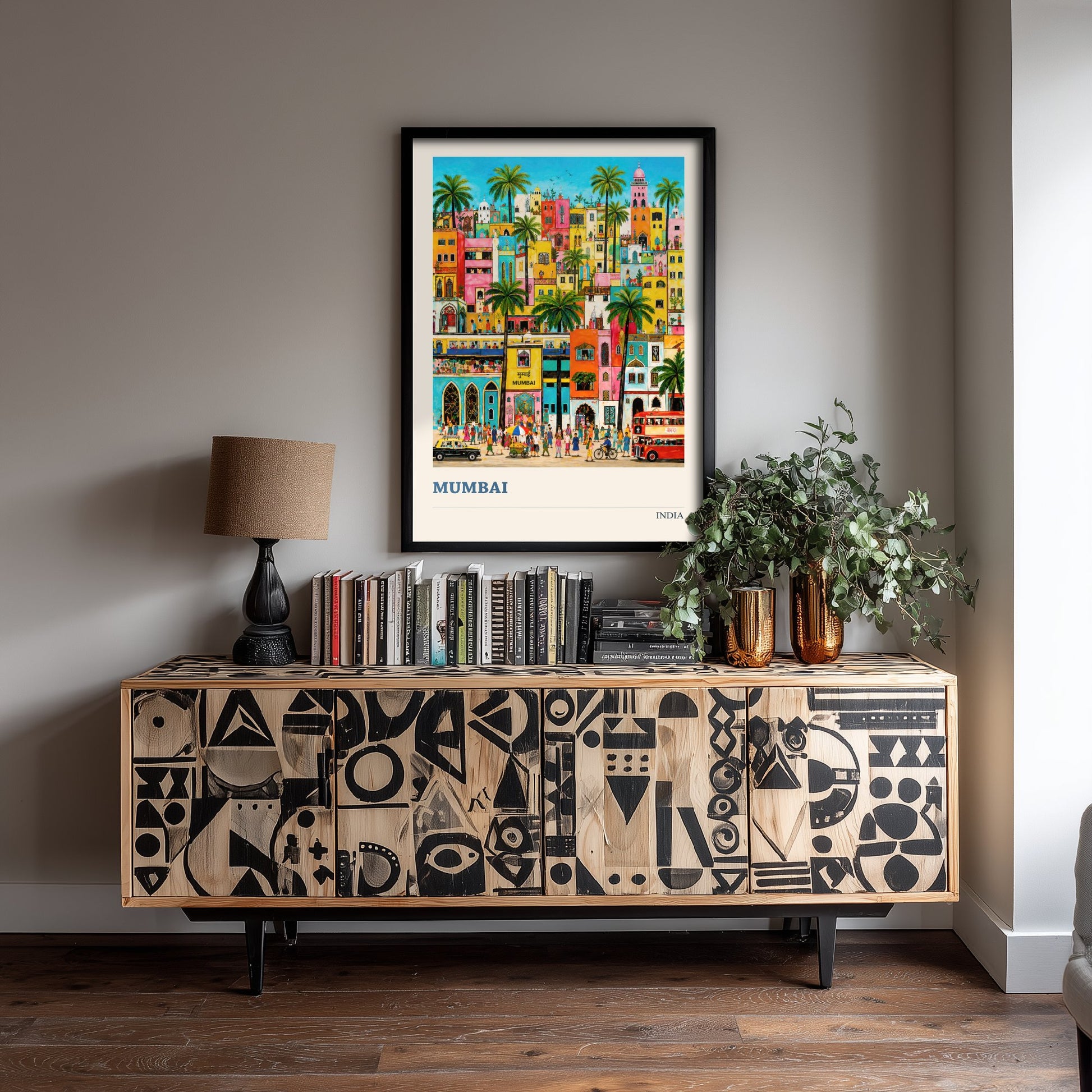 Mumbai Travel Poster - India Art Print - Vibrant City Illustration - Colourful Cityscape V2 2/3