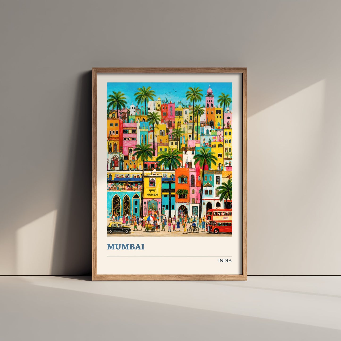 Mumbai Travel Poster - India Art Print - Vibrant City Illustration - Colourful Cityscape V2 2/3