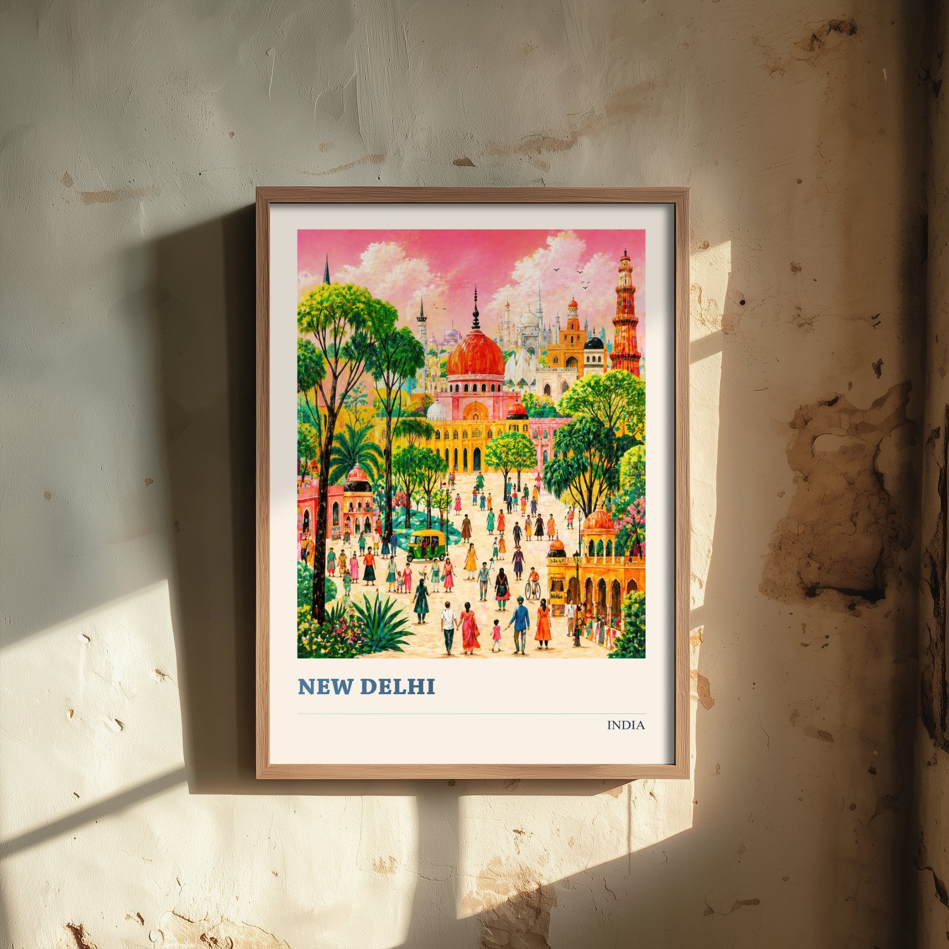 New Delhi Travel Poster - India Art Print - Vibrant City Illustration - Temple Gardens V2 3/3